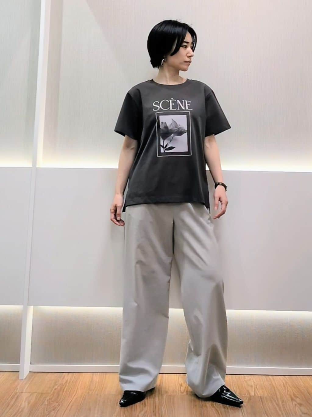 ミズタさんの「UNTITLED｜【シワになりにくい/セットアップ可/接触冷感】ハーフスリーブジャケット」を使ったコーディネート