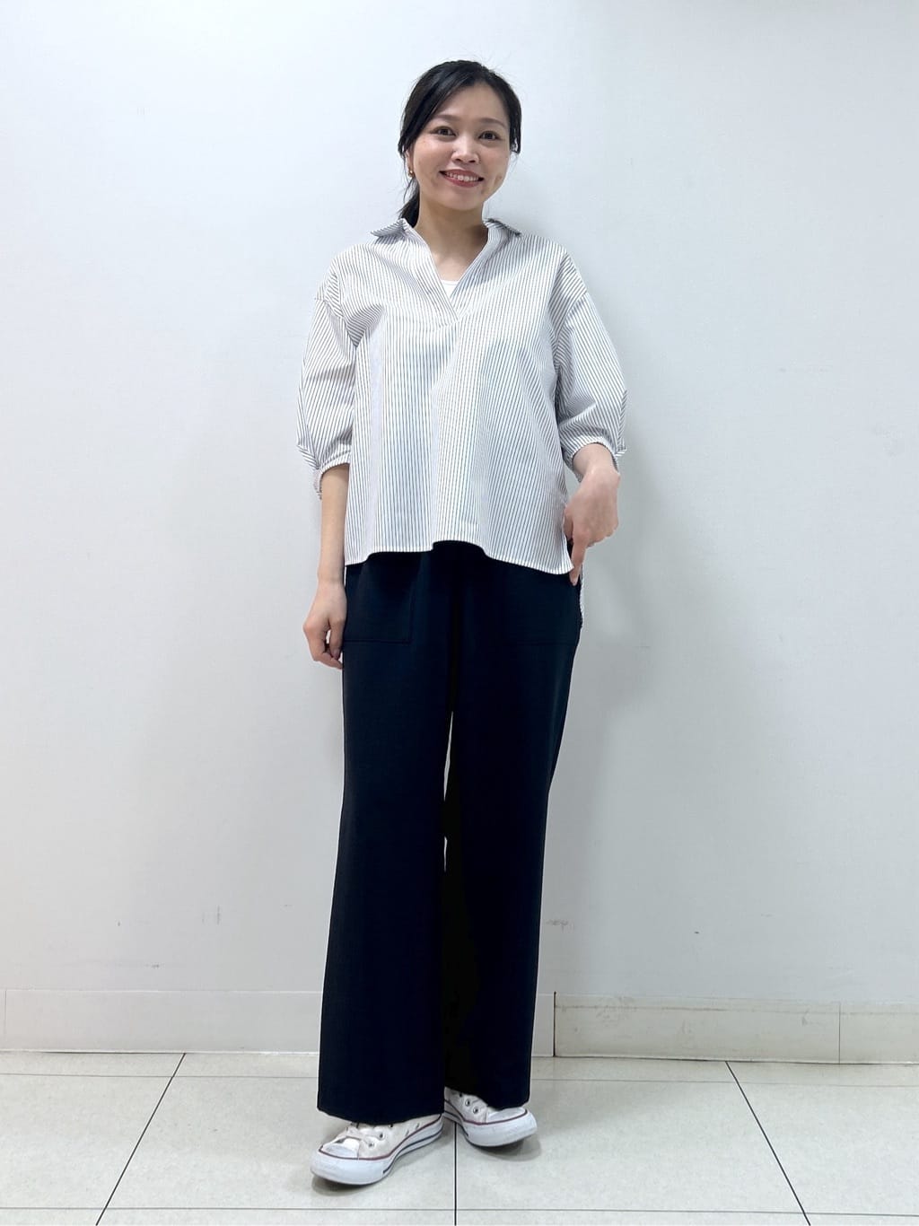 Kaiさんの「Dessin｜【洗える】スキッパーシャツブラウス」を使ったコーディネート