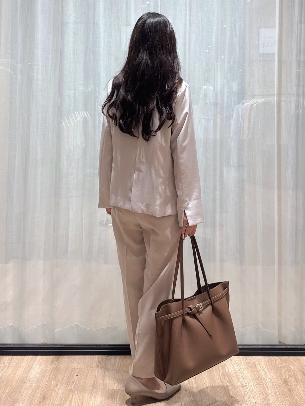 ぞうげさんの「OPAQUE.CLIP｜《再入荷》ダブルブレストテーラードジャケット【接触冷感／吸水速乾／イージーアイロン／防シワ／洗濯機O」を使ったコーディネート