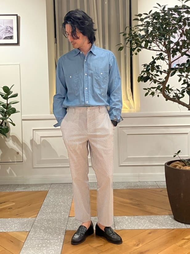 junyaさんの「DRESSTERIOR｜ユーズドデニムシャツ」を使ったコーディネート