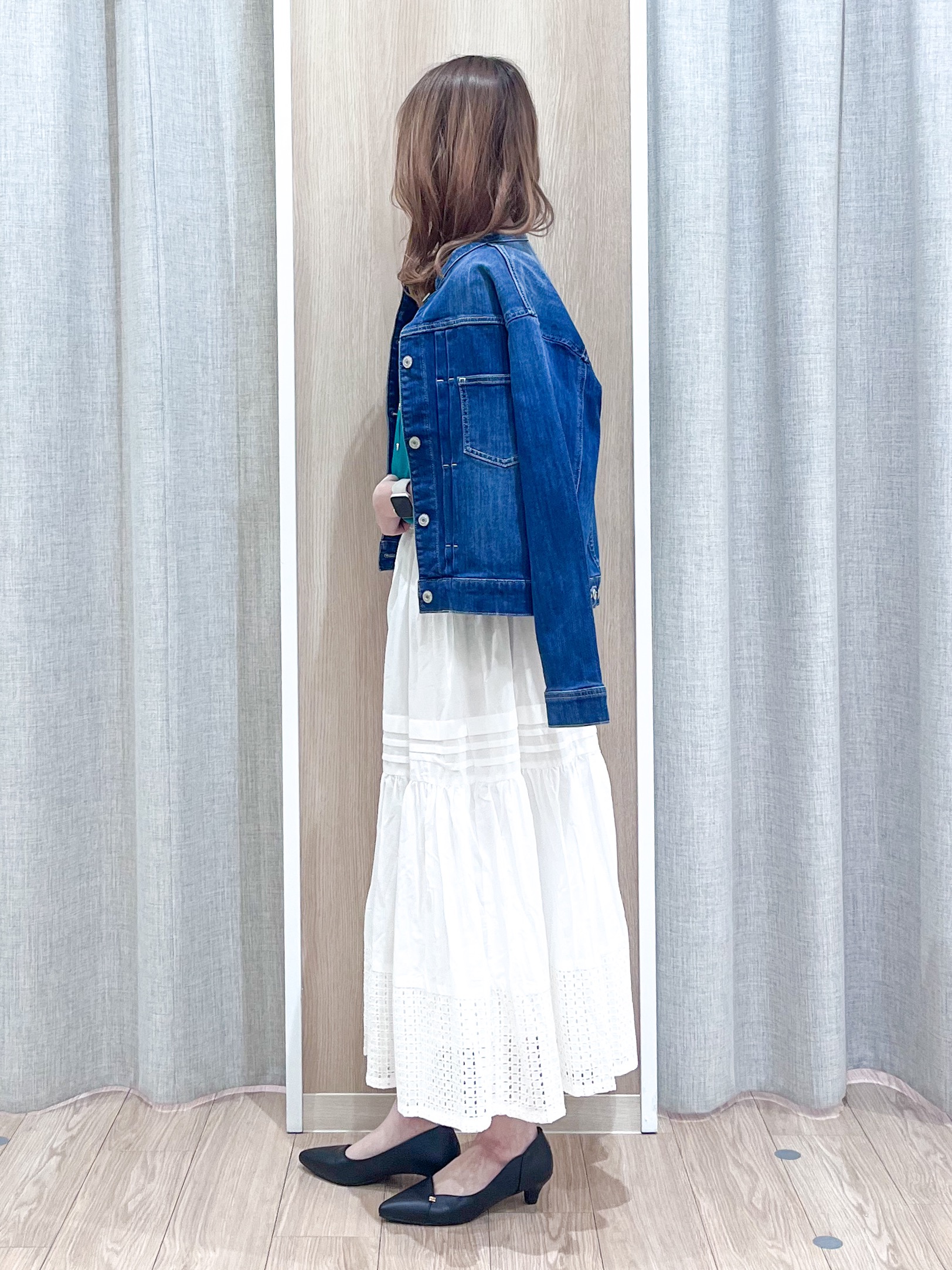 みーちゃんさんの「grove｜着心地軽やか、動きやすいストレッチデニムジャケット」を使ったコーディネート