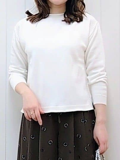 itoさんの「Dessin｜【洗える】ミドルゲージボートネックカラーニット」を使ったコーディネート