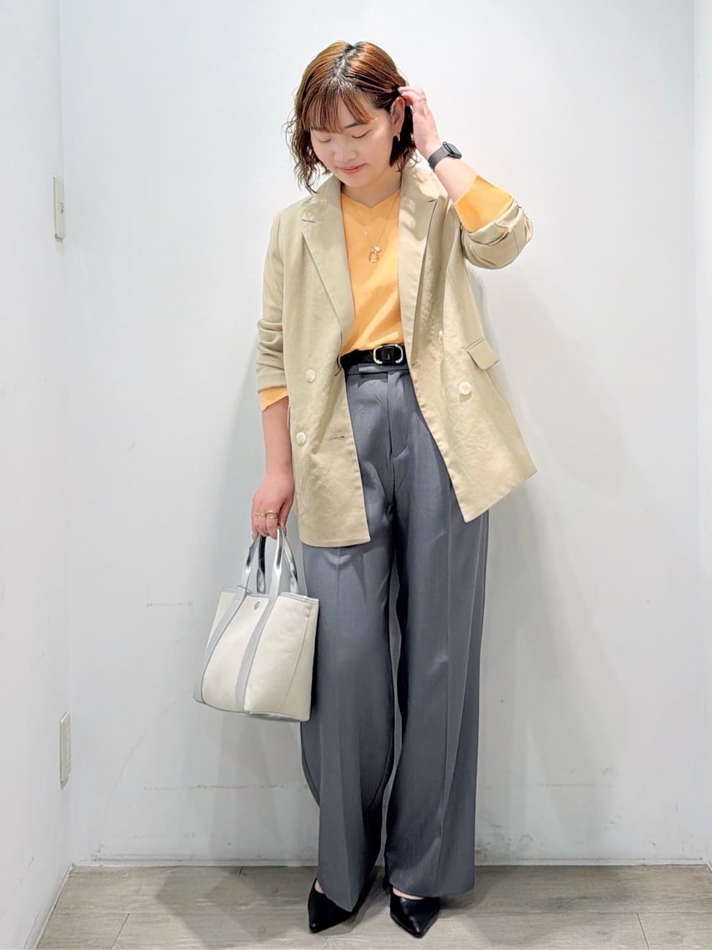 sumicaさんの「OPAQUE.CLIP｜【UV／接触冷感】ダブルブレストジャケット《防シワ加工／洗える》」を使ったコーディネート
