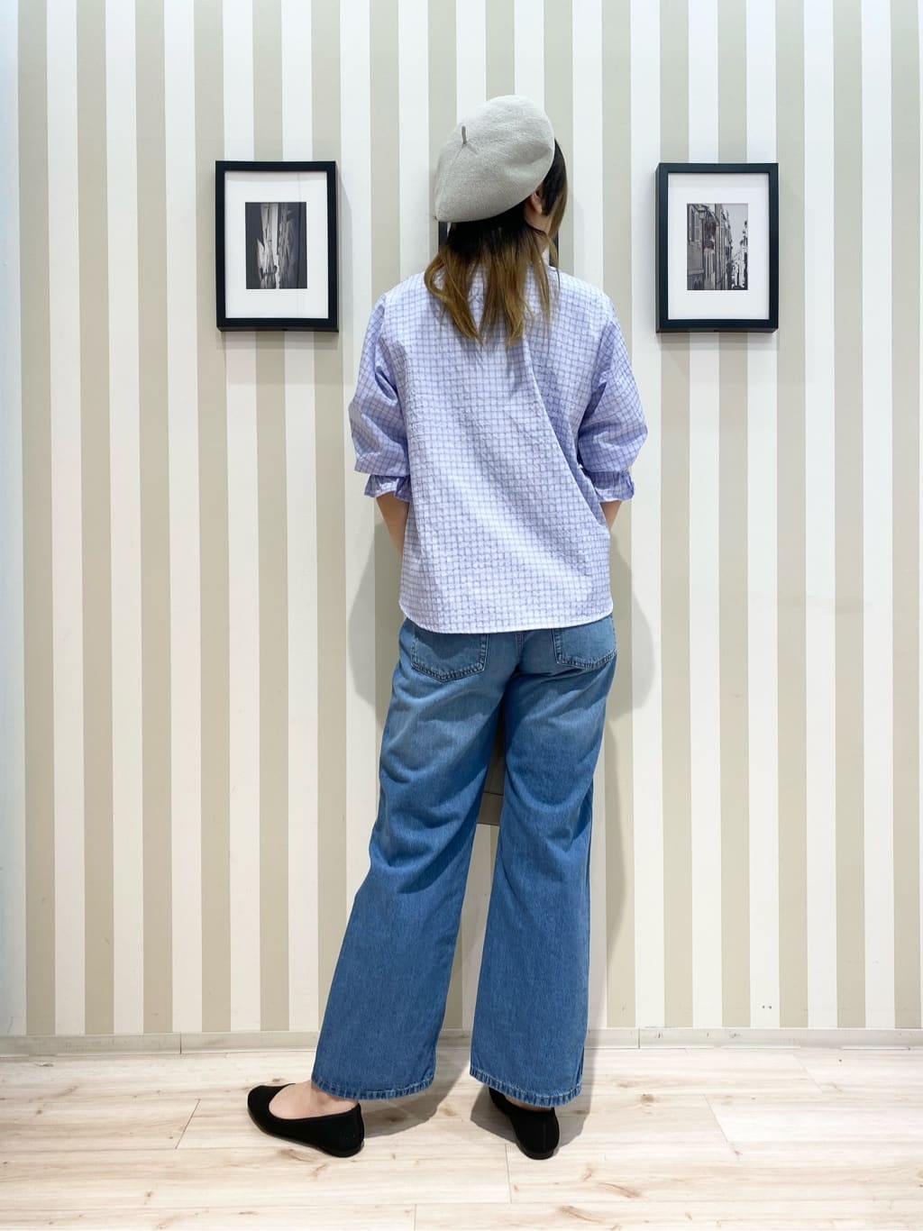 きたさんの「SHOO･LA･RUE｜【セットアップ可/洗濯機可】上品チェックが好印象 ゆるさら6分袖ブラウス」を使ったコーディネート