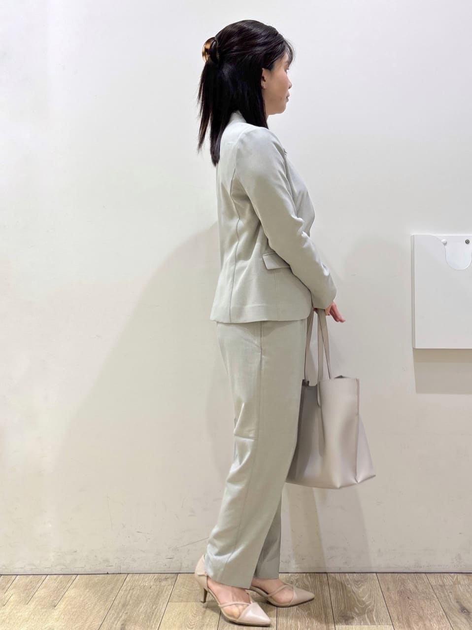 mameさんの「index｜【接触冷感／吸水速乾】ノーカラージャケット／セットアップ対応可《洗える／防シワ／ストレッチ》」を使ったコーディネート