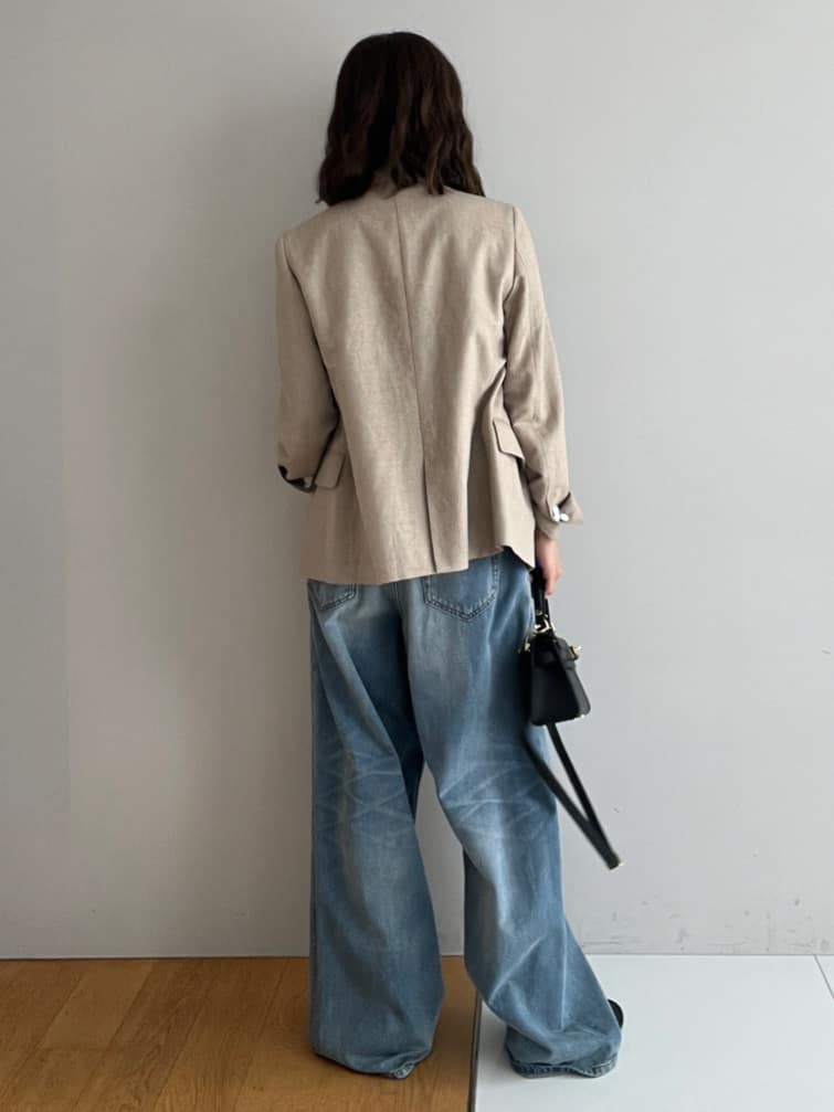 misaさんの「DRESSTERIOR｜【セットアップ可】リネンブレンドダブルブレストジャケット」を使ったコーディネート
