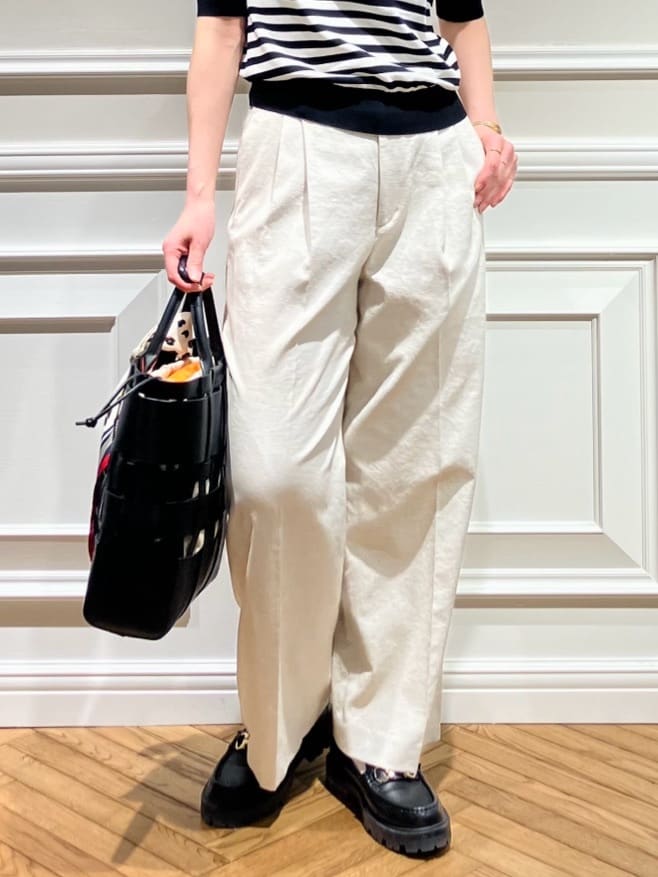 TSUKUIさんの「DRESSTERIOR｜【吸水速乾/セットアップ可】リネンブレンドオックス ワイドパンツ」を使ったコーディネート