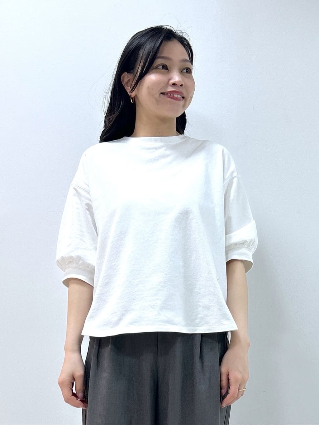 Kaiさんの「Dessin｜【360度可愛い】バックヘンリーカットソー5分袖」を使ったコーディネート