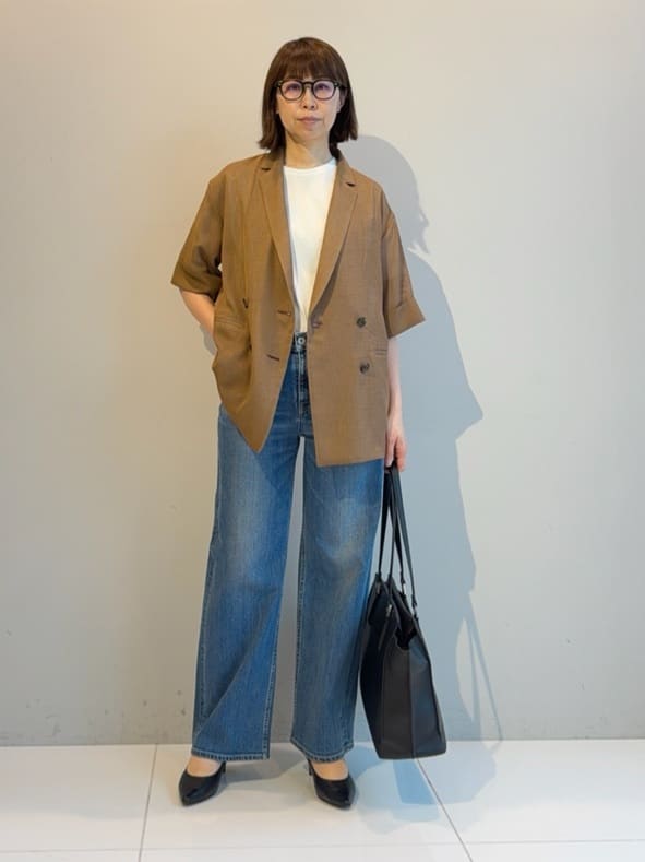 murayamaさんの「INDIVI｜【洗える／メッシュ素材／SETUP可能】半袖シアージャケット」を使ったコーディネート