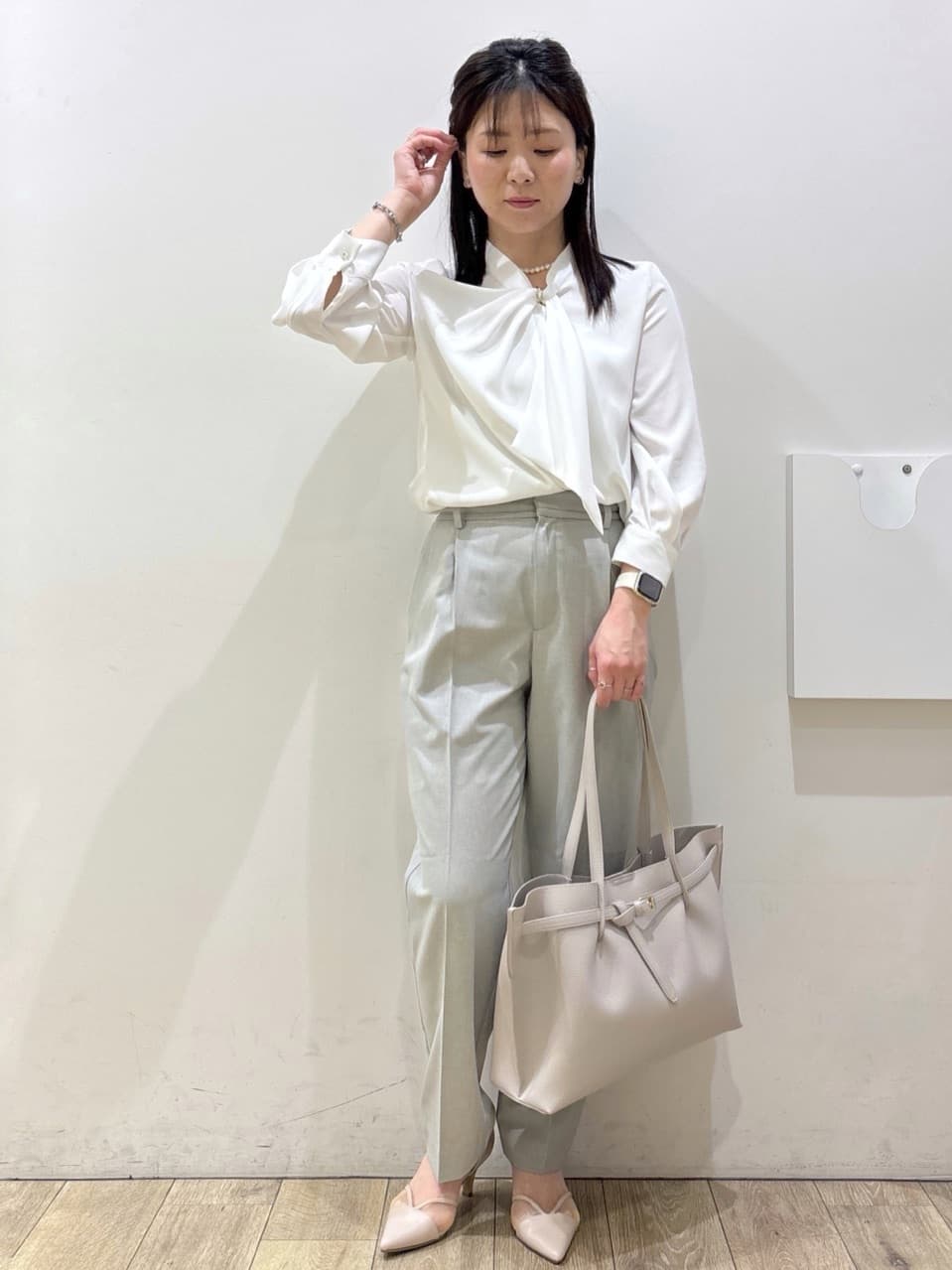 mameさんの「index｜【接触冷感／吸水速乾】ノーカラージャケット／セットアップ対応可《洗える／防シワ／ストレッチ》」を使ったコーディネート
