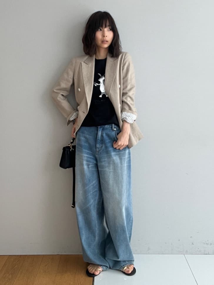 misaさんの「DRESSTERIOR｜【セットアップ可】リネンブレンドダブルブレストジャケット」を使ったコーディネート