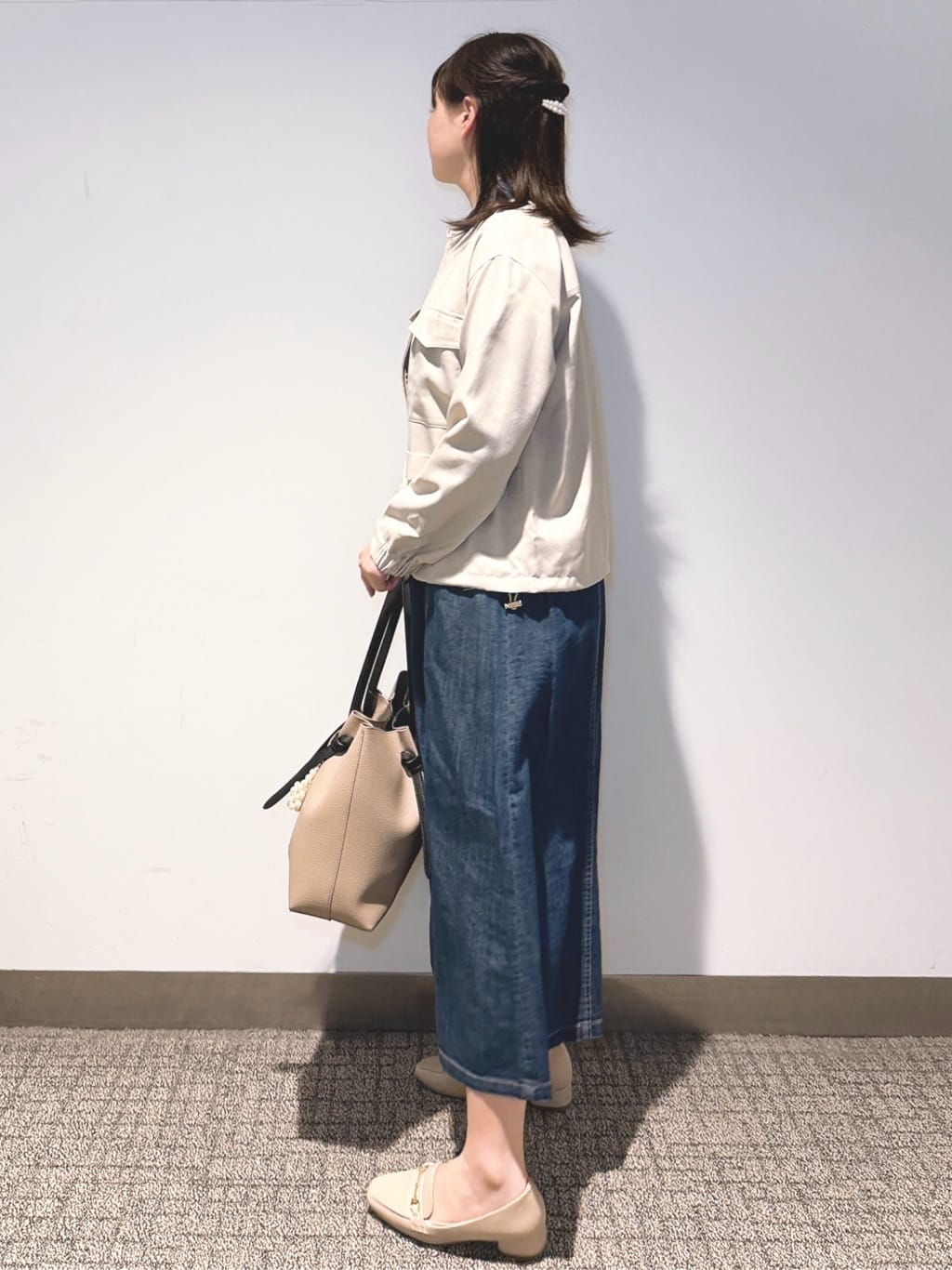 みーさんの「grove｜デニムフレアワンピース」を使ったコーディネート
