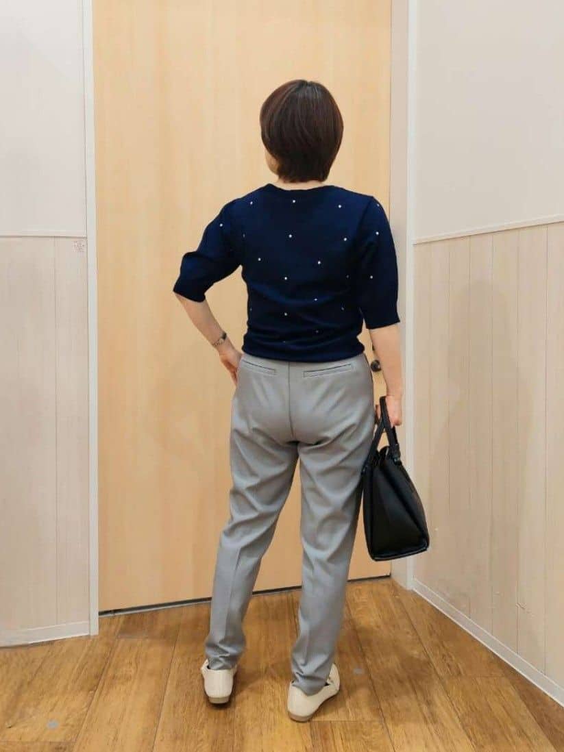 Kさんの「SHOO･LA･RUE｜【S-LL/二の腕カバー】品よく隠せる ドット刺繍5分袖ニット」を使ったコーディネート