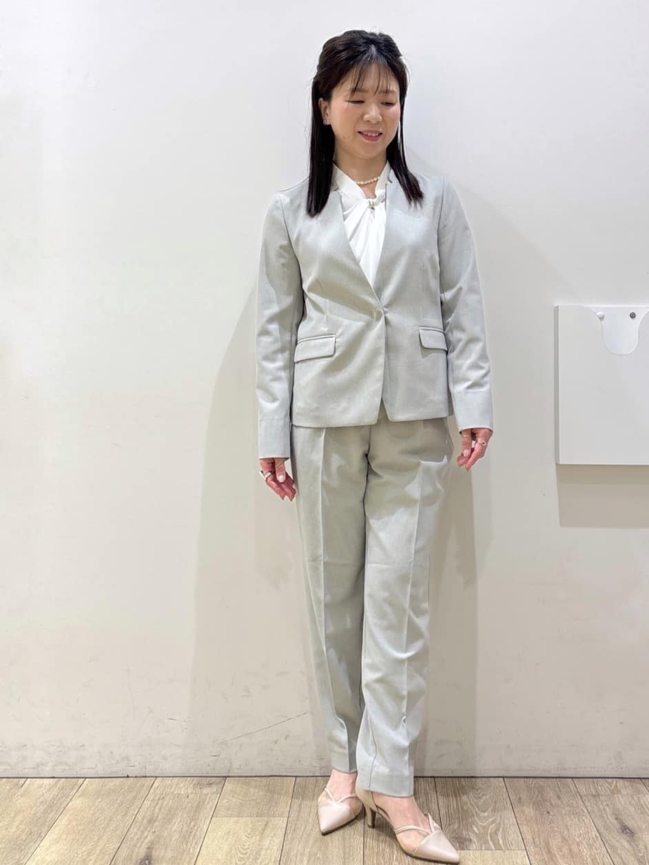 mameさんの「index｜【接触冷感／吸水速乾】ノーカラージャケット／セットアップ対応可《洗える／防シワ／ストレッチ》」を使ったコーディネート