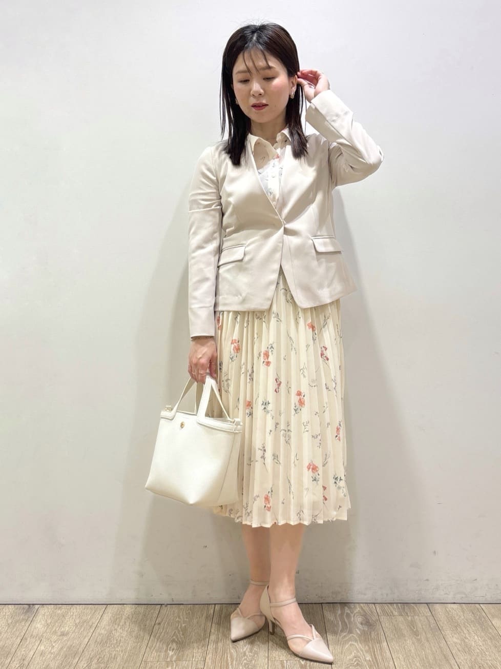 mameさんの「index｜【接触冷感／吸水速乾】ノーカラージャケット／セットアップ対応可《洗える／防シワ／ストレッチ》」を使ったコーディネート