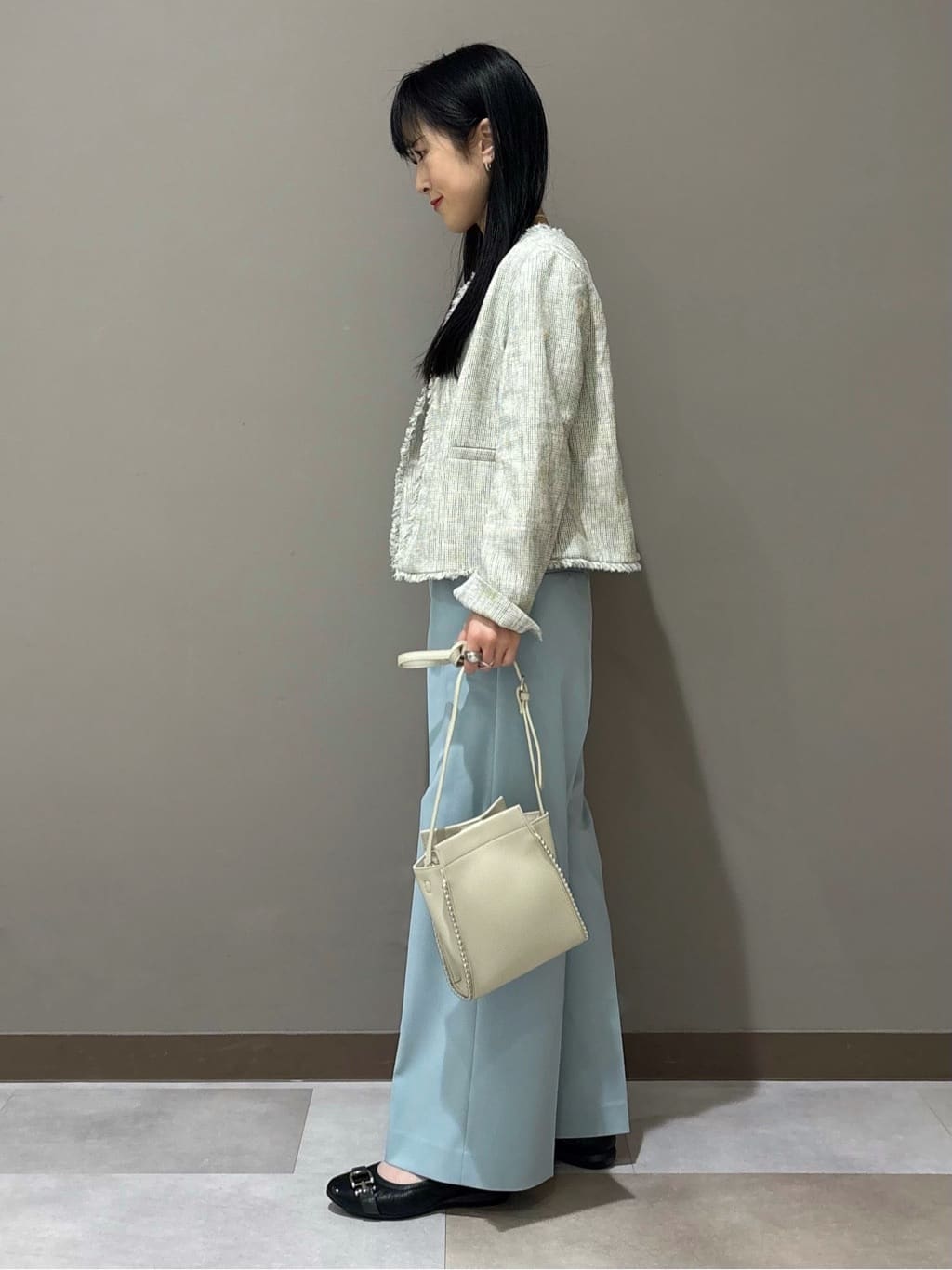 KEIKOさんの「INDIVI｜【軽量／SETUP可能】ストレッチツイードジャケット」を使ったコーディネート