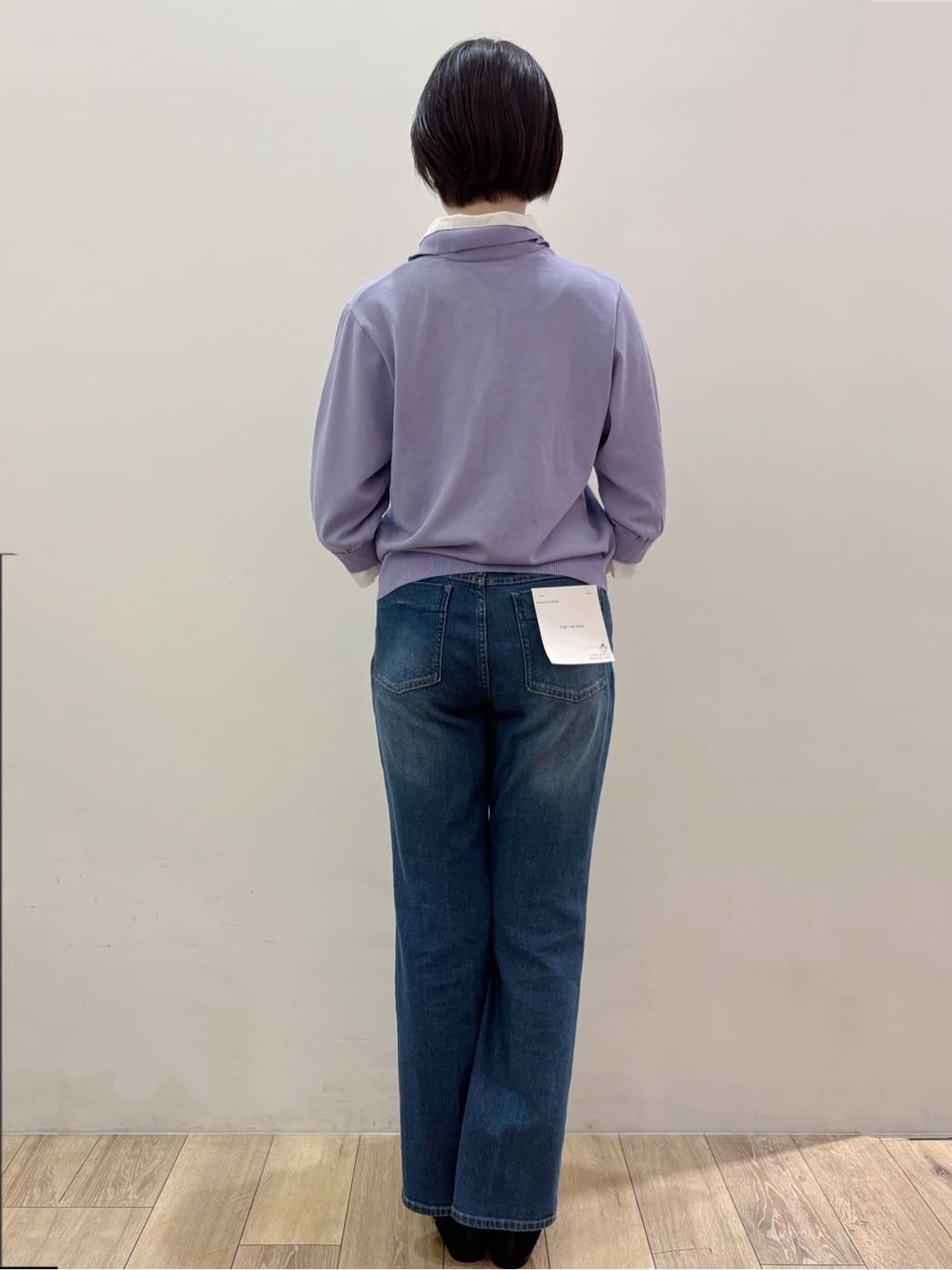 RINさんの「OPAQUE.CLIP｜シャツレイヤード風ポロニット【洗濯機OK】」を使ったコーディネート