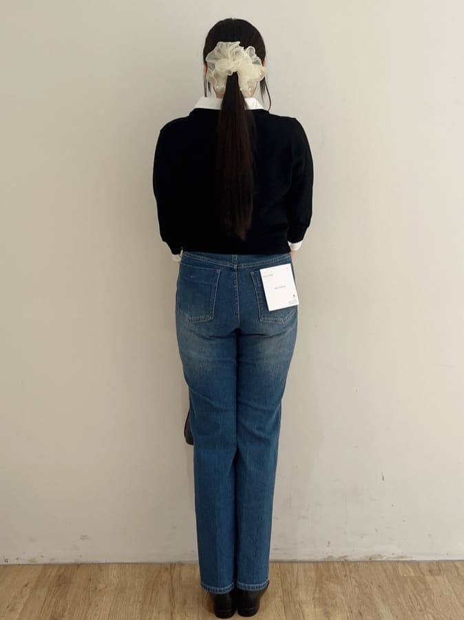 yukikaさんの「OPAQUE.CLIP｜シャツレイヤード風ポロニット【洗濯機OK】」を使ったコーディネート