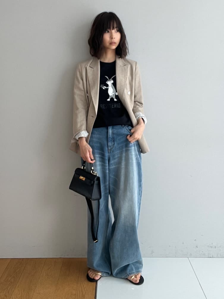 misaさんの「DRESSTERIOR｜【セットアップ可】リネンブレンドダブルブレストジャケット」を使ったコーディネート