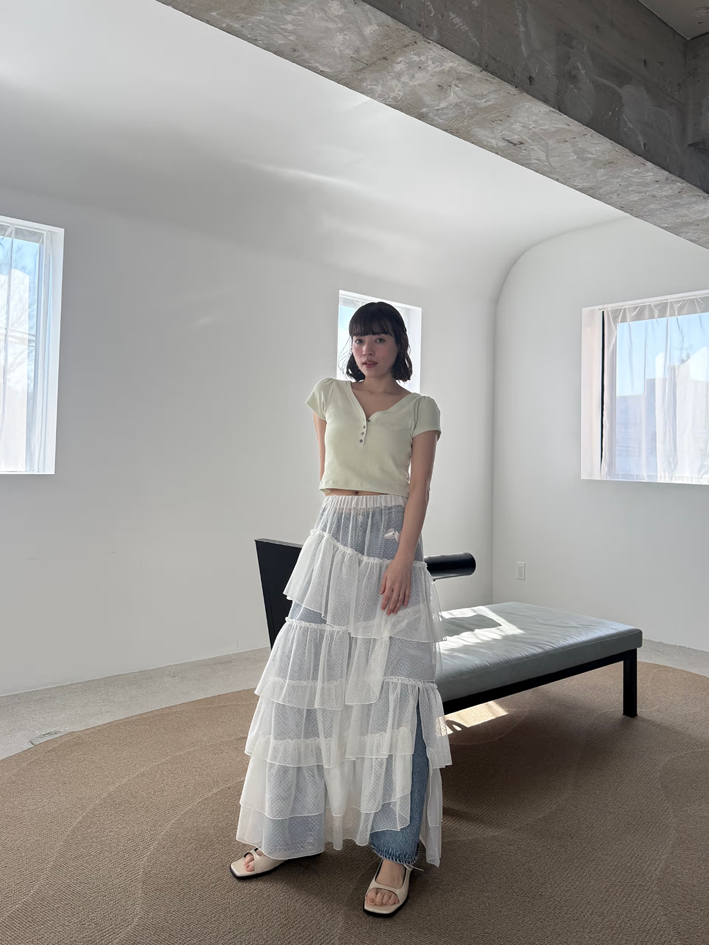 miyu maesakaさんの「CODE A｜M everyday rib button tee」を使ったコーディネート