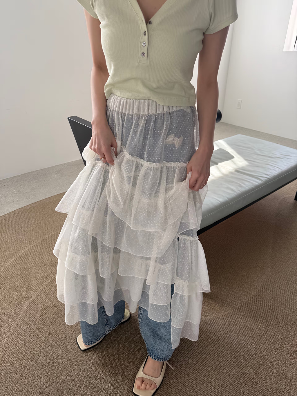 miyu maesakaさんの「CODE A｜M everyday rib button tee」を使ったコーディネート