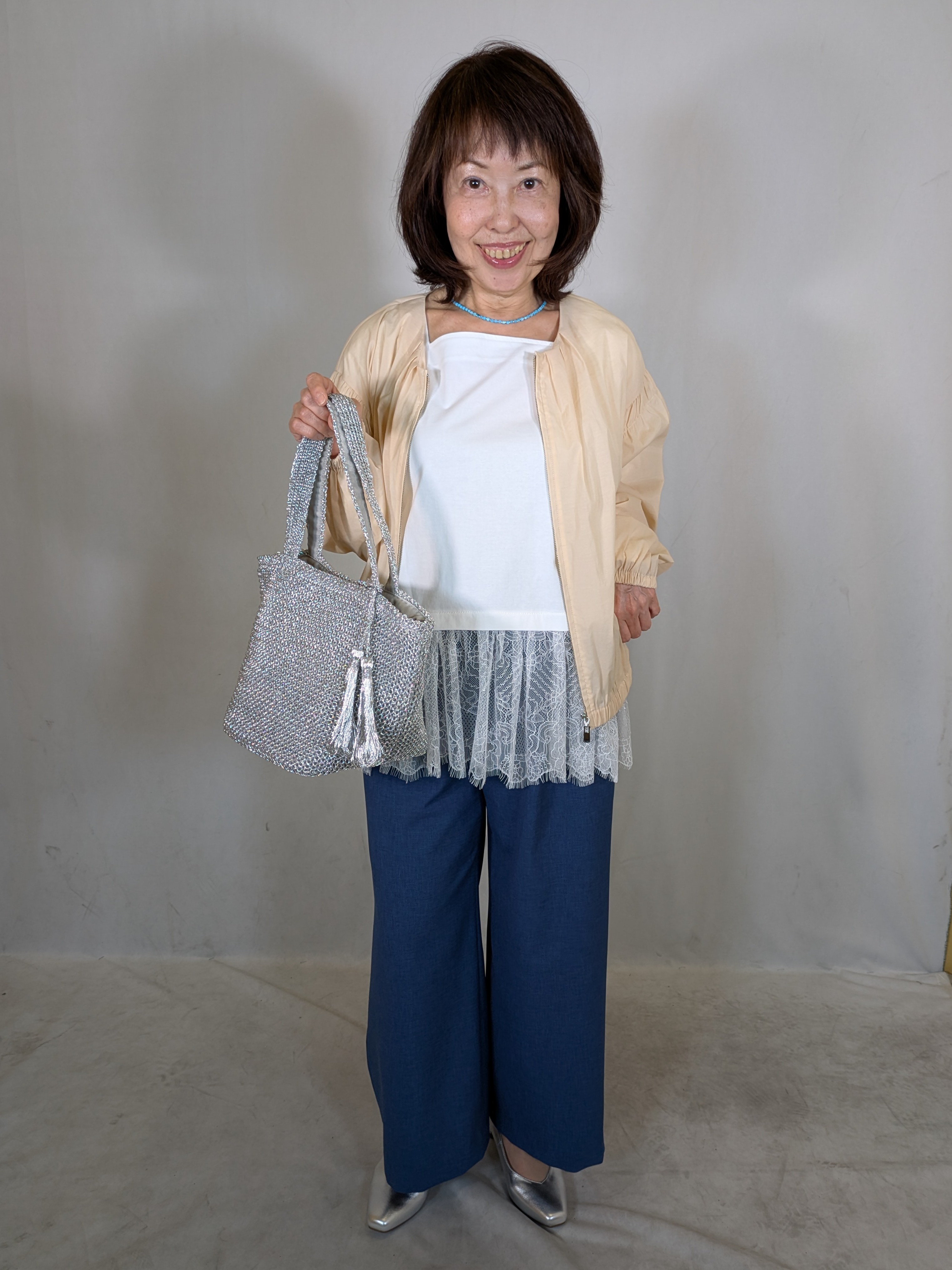 k.kazunoさんの「Reflect｜【UVカット／接触冷感／レイヤード◎】レース切り替えプルオーバージャージ」を使ったコーディネート