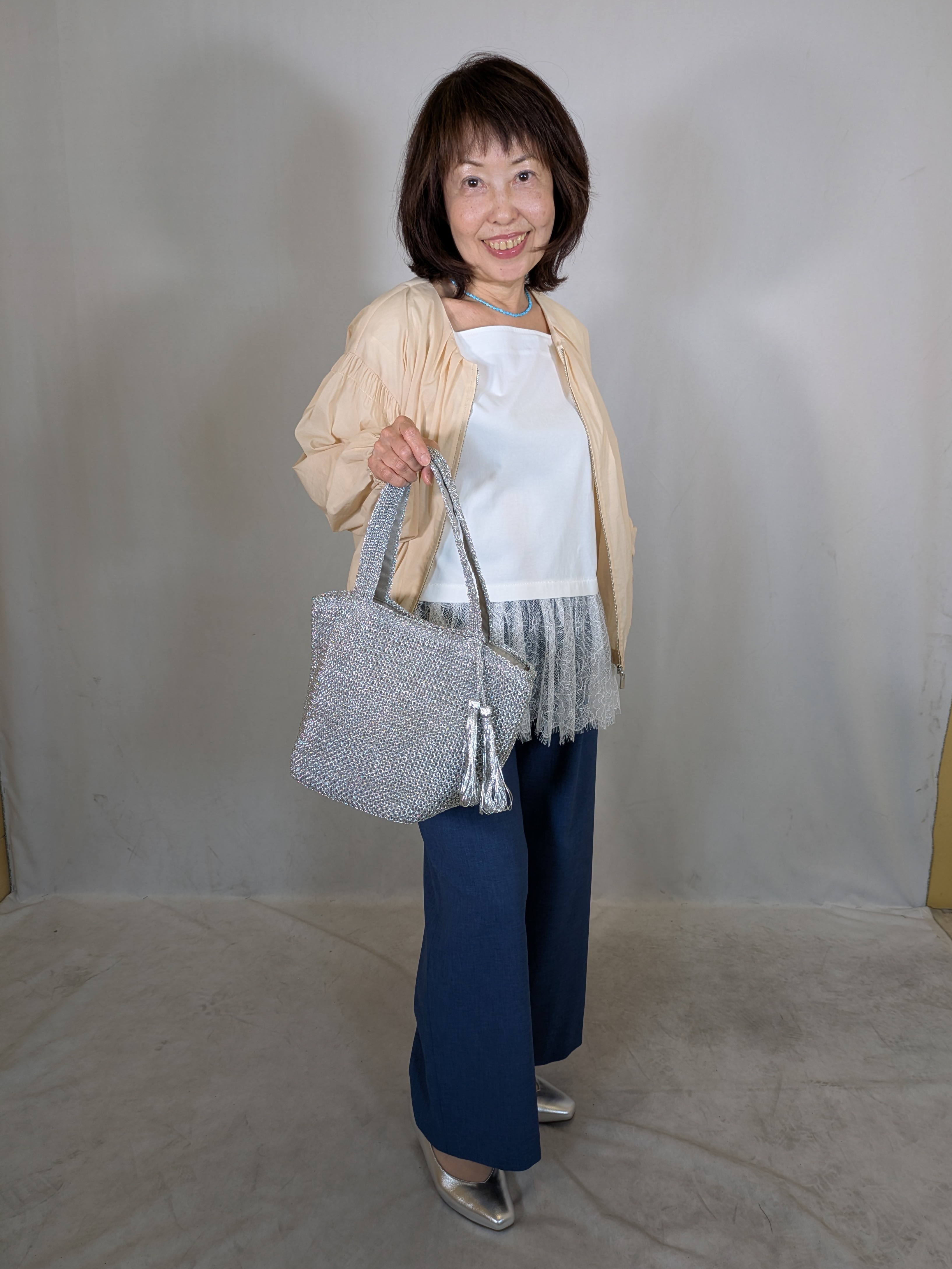 k.kazunoさんの「Reflect｜【UVカット／接触冷感／レイヤード◎】レース切り替えプルオーバージャージ」を使ったコーディネート