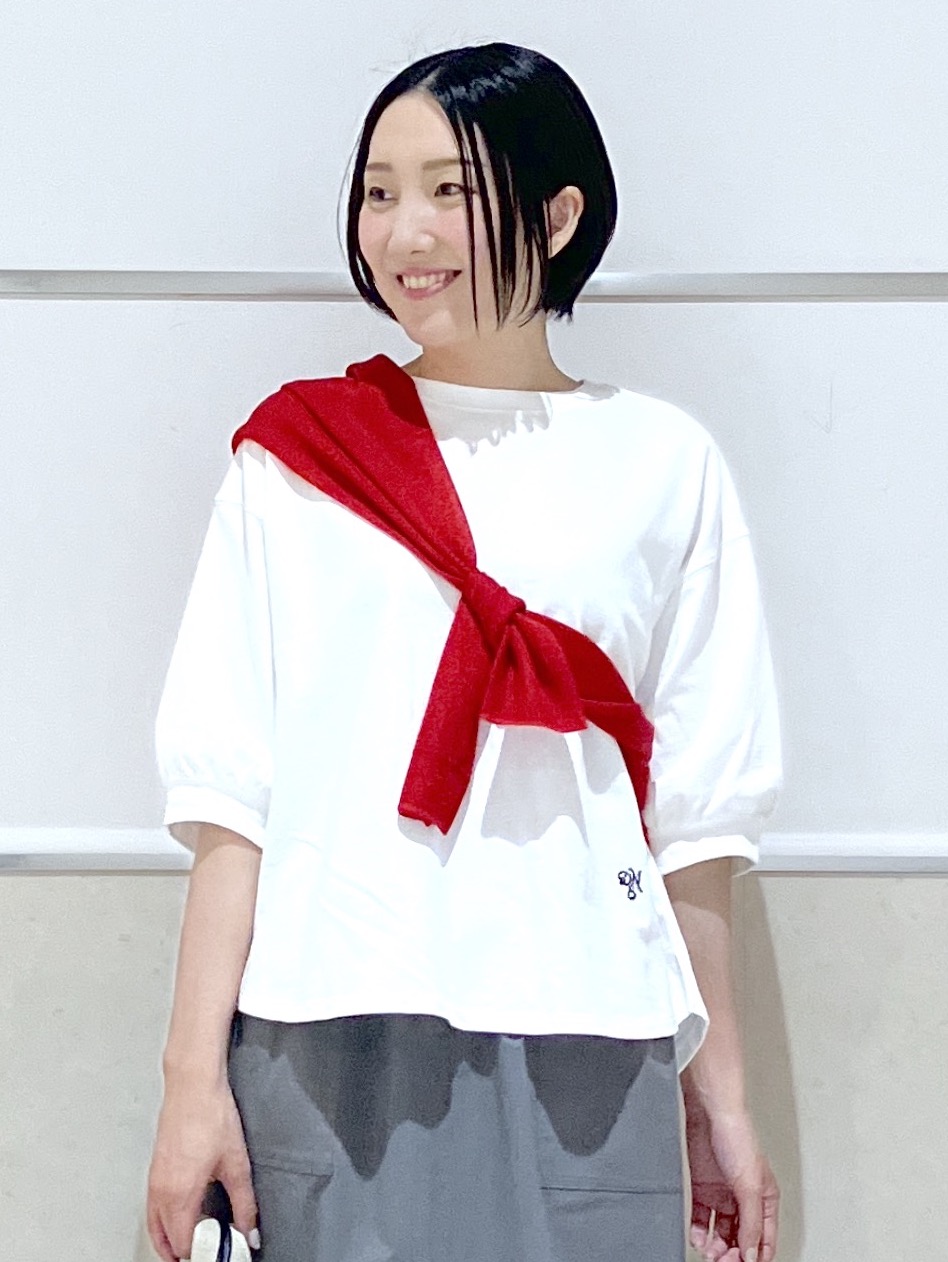 eriko さんの「Dessin｜【360度可愛い】バックヘンリーカットソー5分袖」を使ったコーディネート