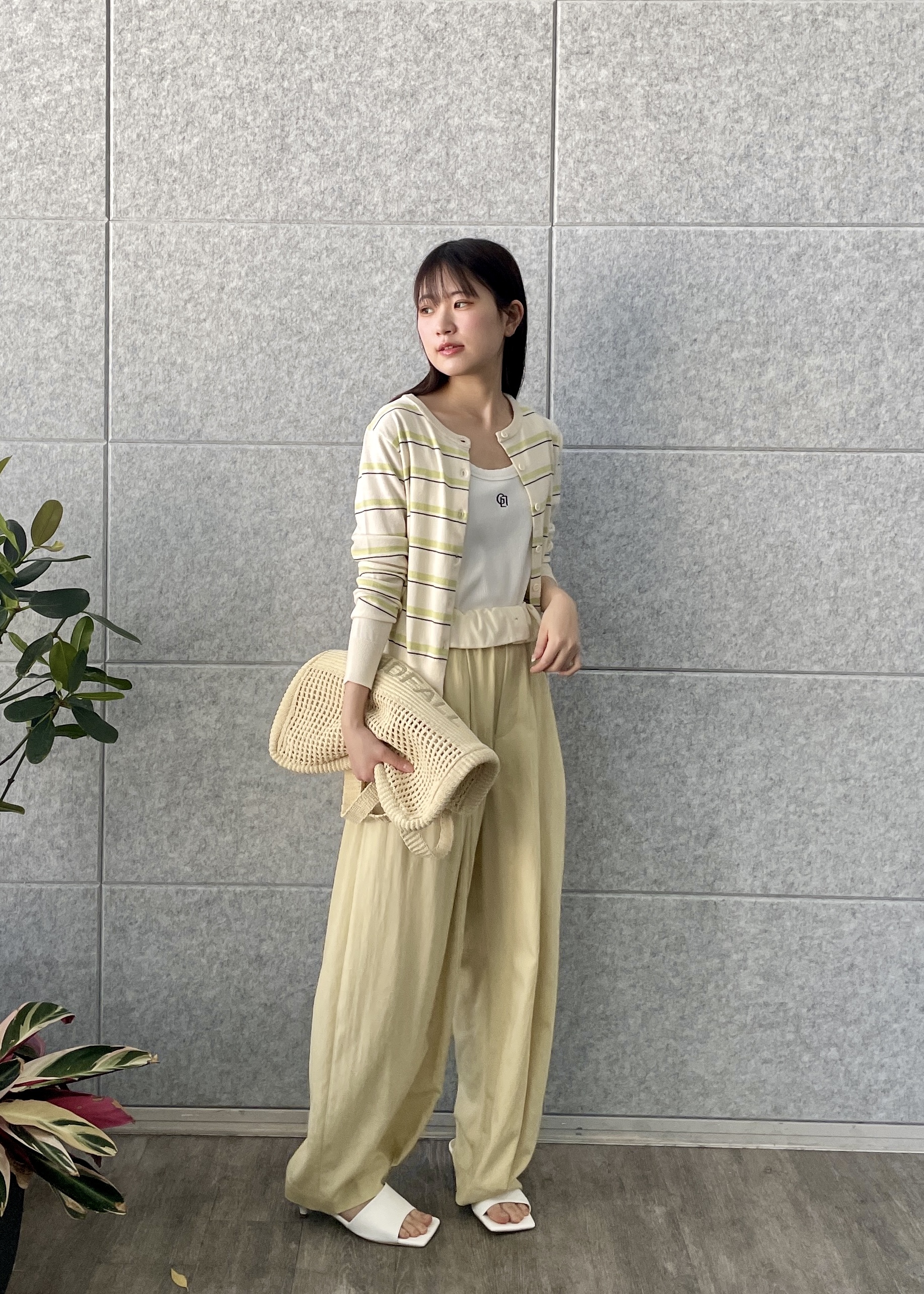 Renoさんの「INDIVI｜【一部店舗限定】クルーネックボーダーカーディガン」を使ったコーディネート