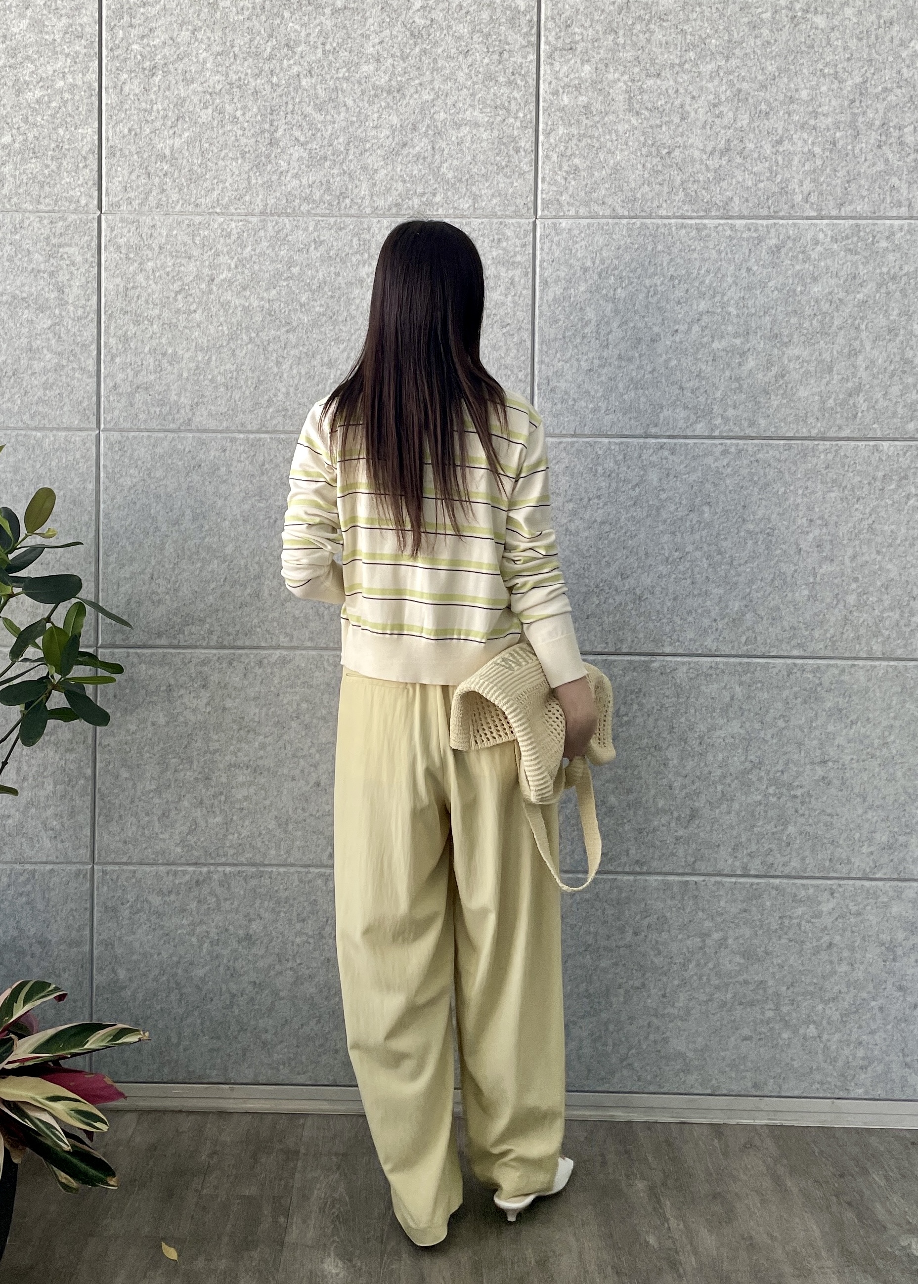 Renoさんの「INDIVI｜【一部店舗限定】クルーネックボーダーカーディガン」を使ったコーディネート
