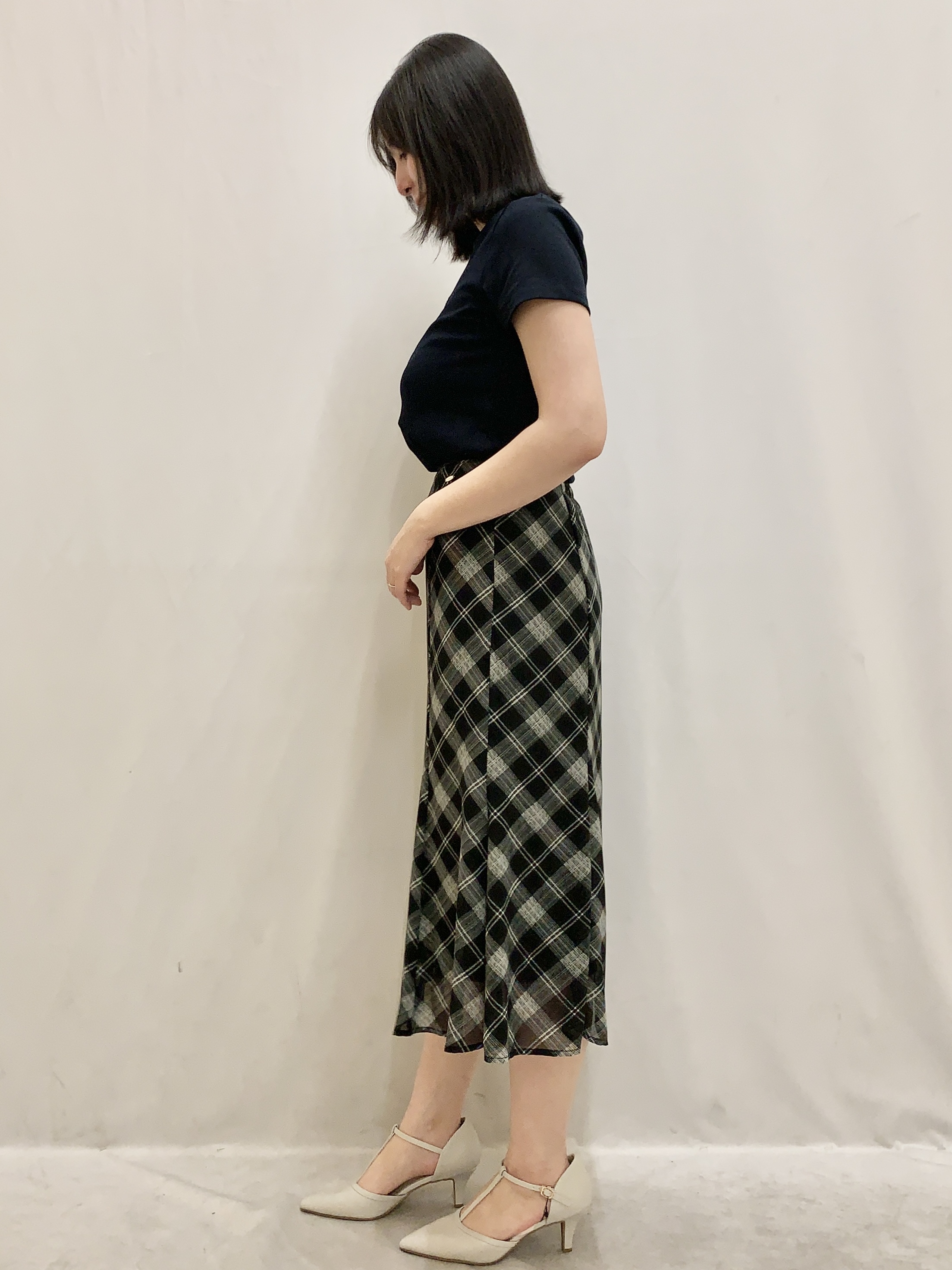 kasumiさんの「index｜【UVケア／接触冷感】フロントロゴ刺繍Tシャツ《洗濯機OK／S-3L／7col》」を使ったコーディネート