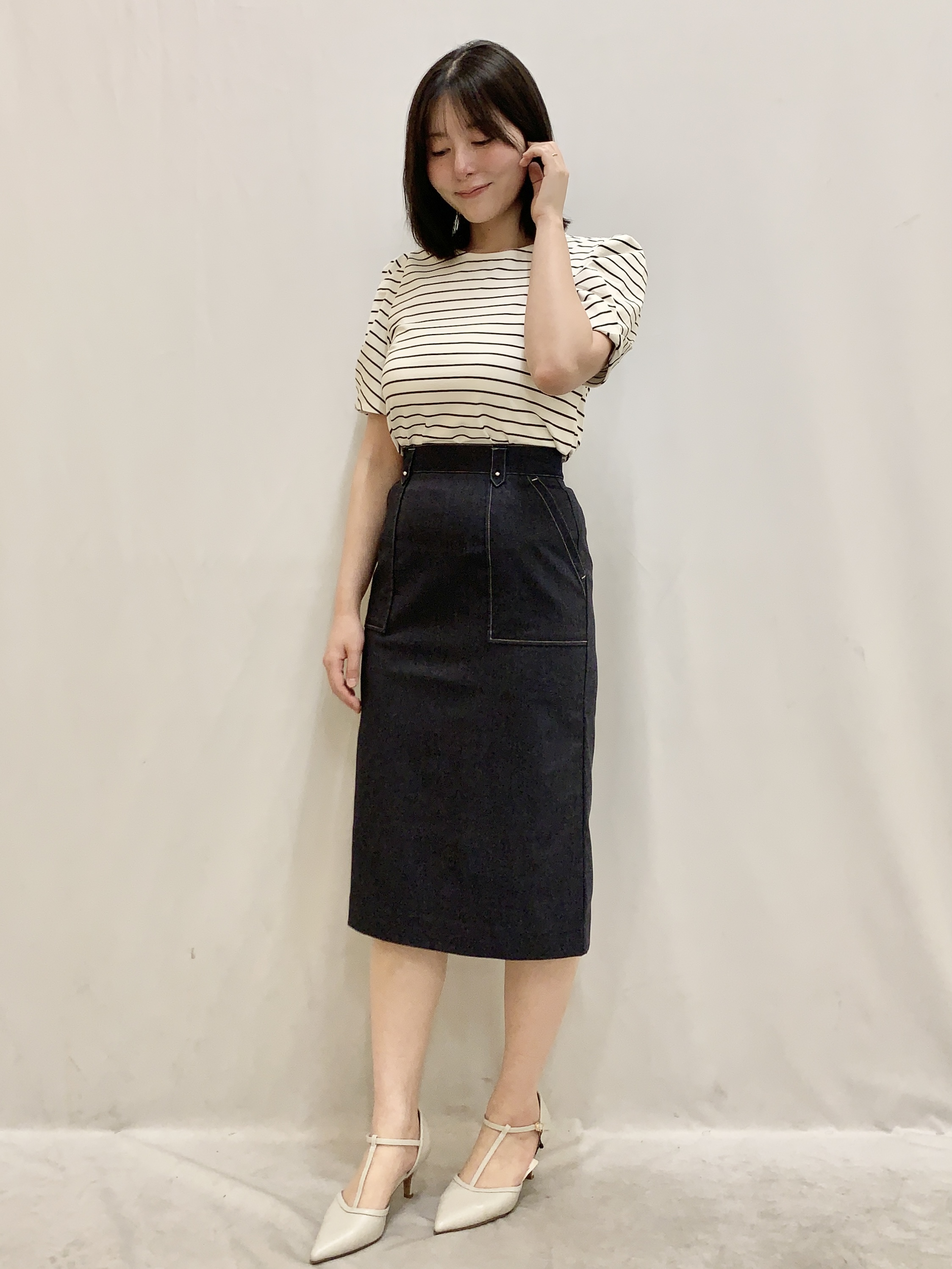 kasumiさんの「index｜【UVケア／接触冷感】ベアタックスリーブトップス《吸水速乾／透け防止／洗濯機OK／6col》」を使ったコーディネート