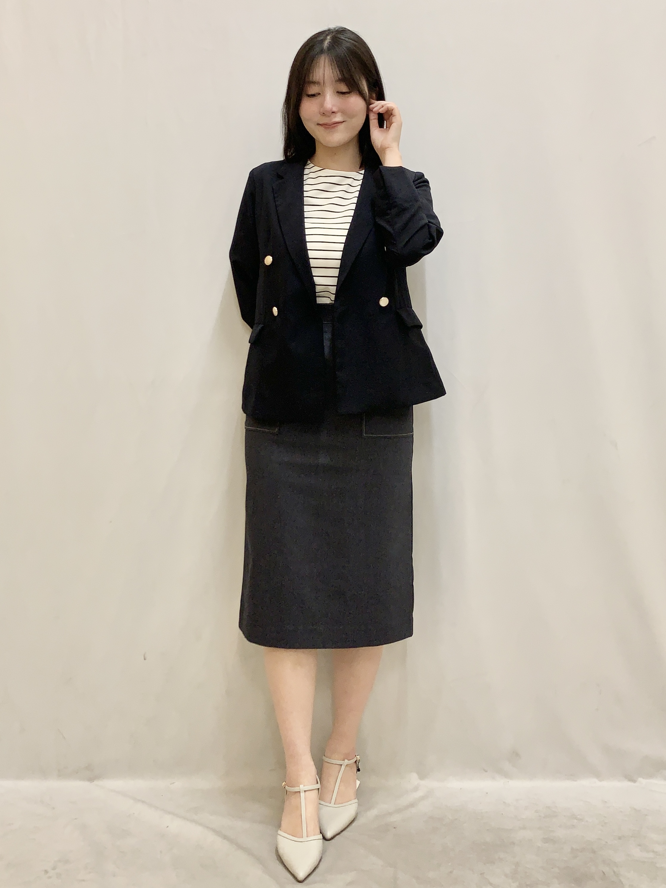 kasumiさんの「index｜《再入荷》ダブルブレストテーラードジャケット【接触冷感／吸水速乾／イージーアイロン／防シワ／洗濯機O」を使ったコーディネート