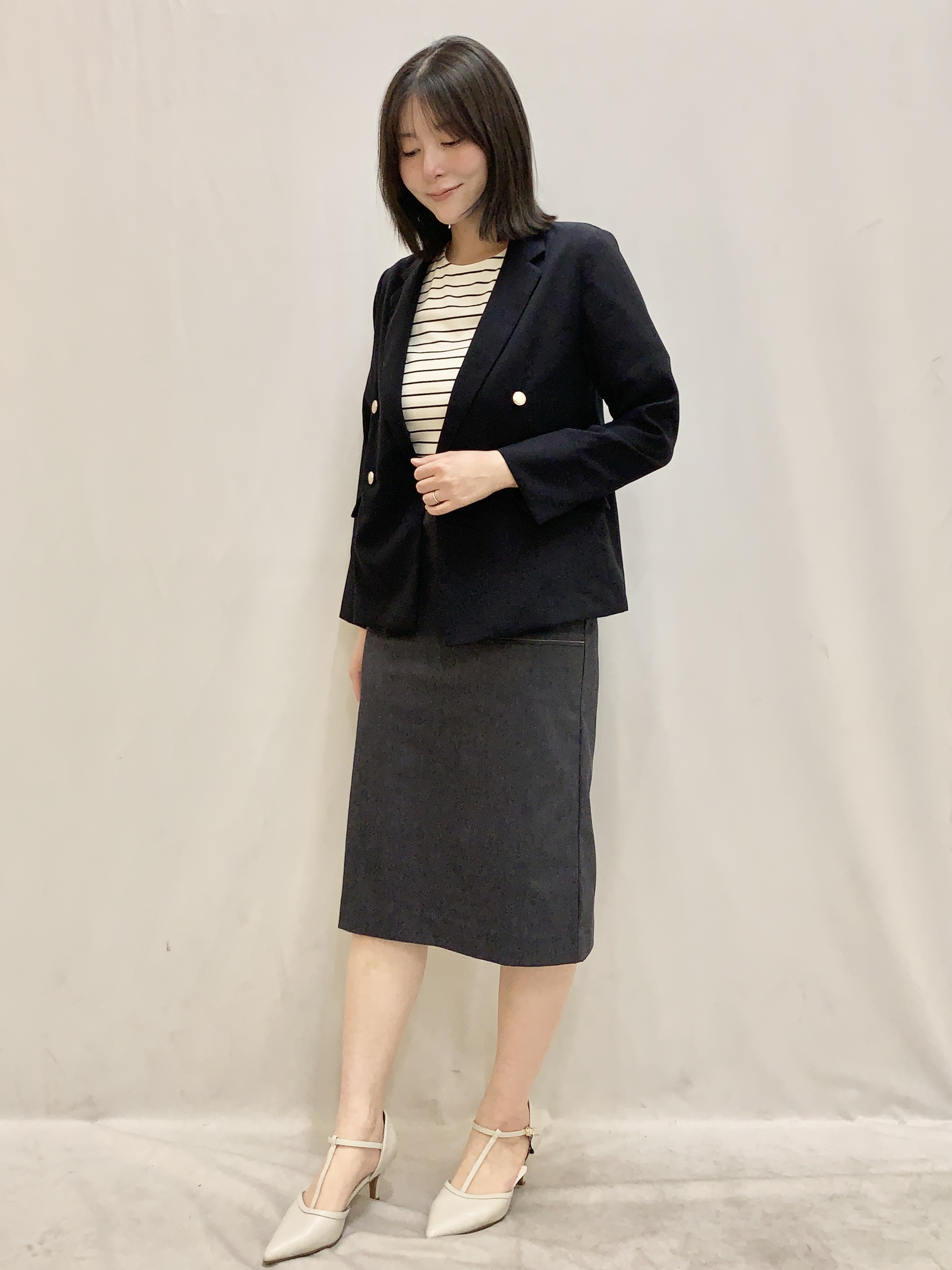 kasumiさんの「index｜《再入荷》ダブルブレストテーラードジャケット【接触冷感／吸水速乾／イージーアイロン／防シワ／洗濯機O」を使ったコーディネート