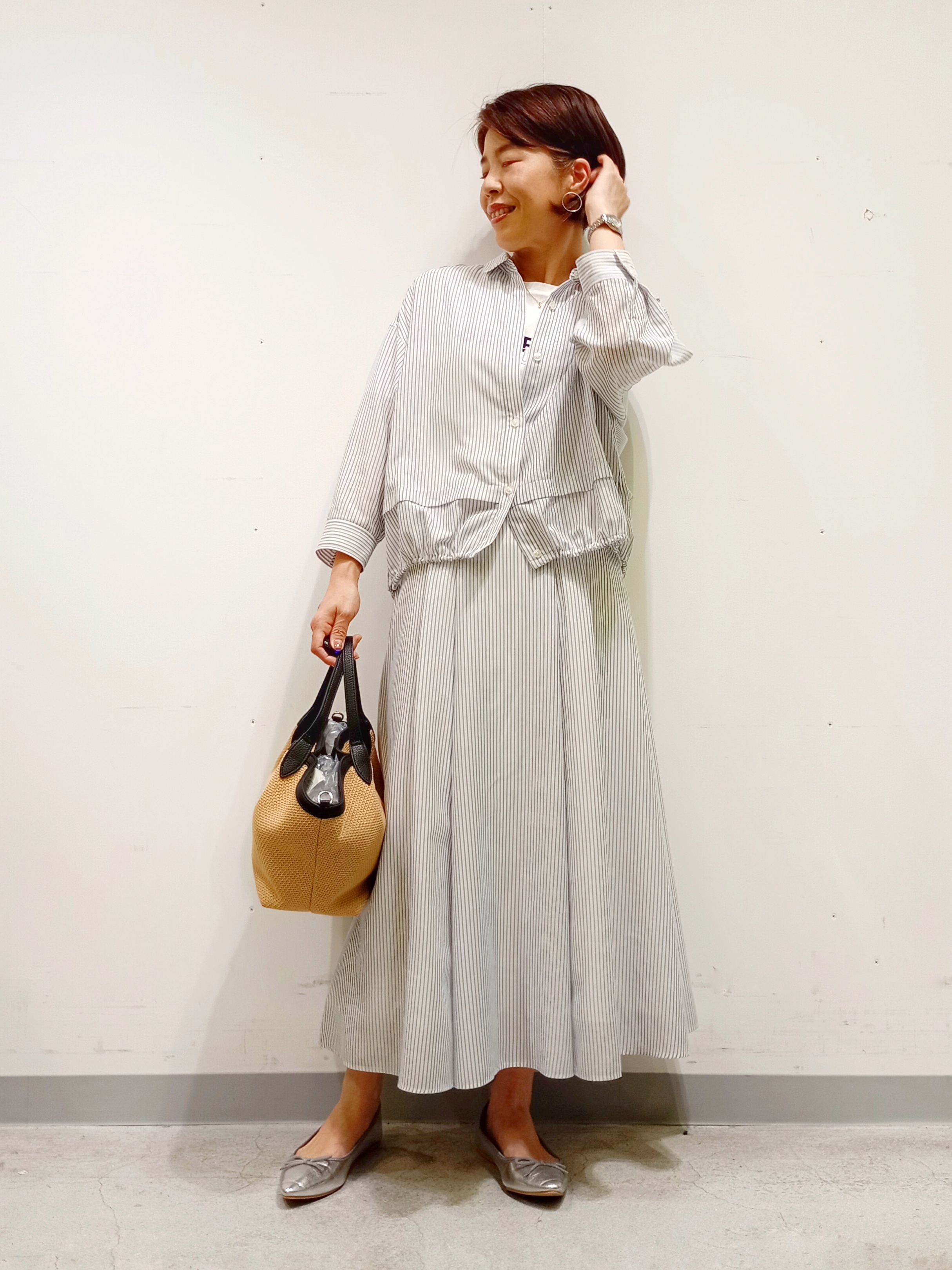 Kさんの「INDIVI｜【接触冷感/洗える】シアーシャンブレーピンタックブラウス」を使ったコーディネート