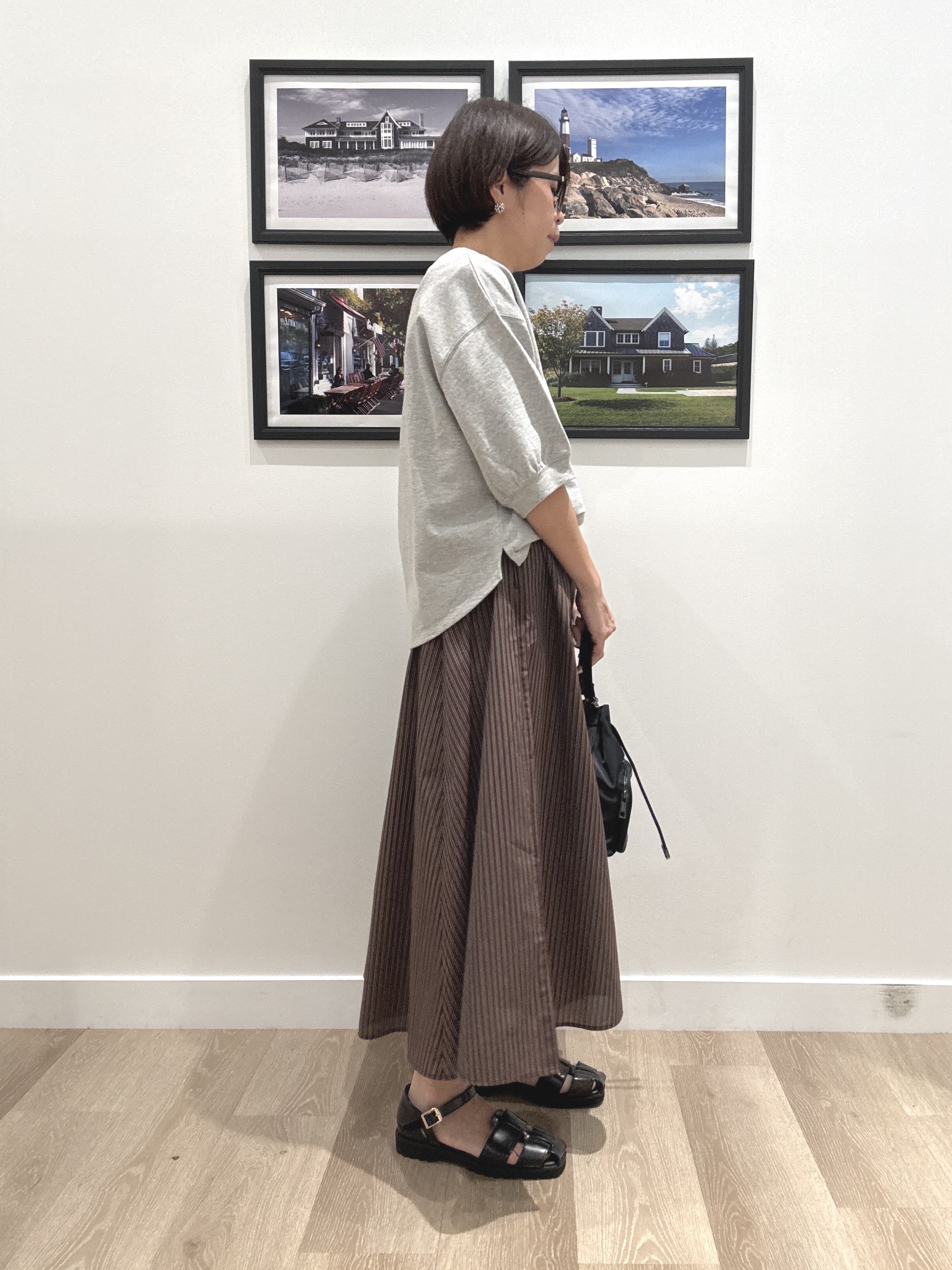 Naoさんの「Dessin｜【360度可愛い】バックヘンリーカットソー5分袖」を使ったコーディネート