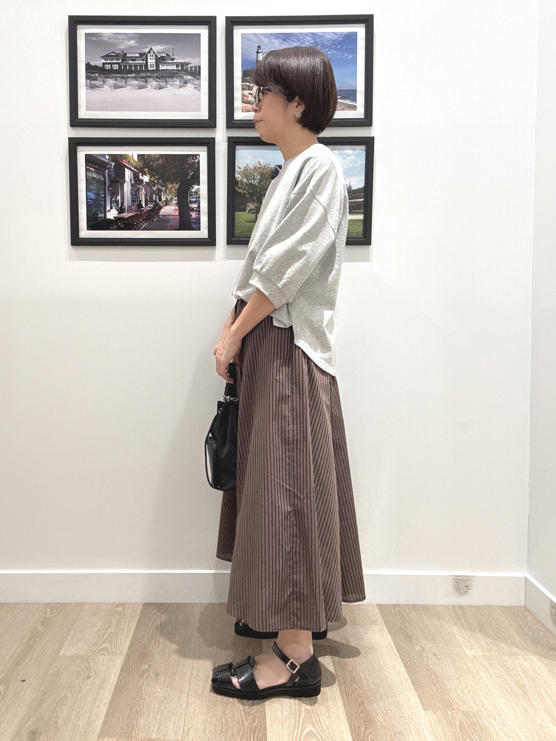 Naoさんの「Dessin｜【360度可愛い】バックヘンリーカットソー5分袖」を使ったコーディネート