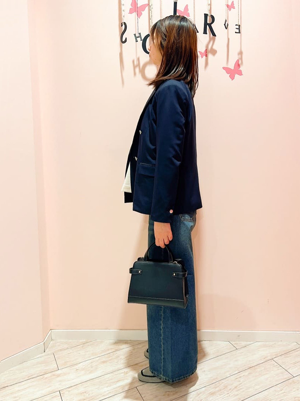 Muuさんの「SHOO･LA･RUE｜【セットアップ可/S-LL/洗濯機可】マニッシュに決まる ダブルブレストジャケット」を使ったコーディネート