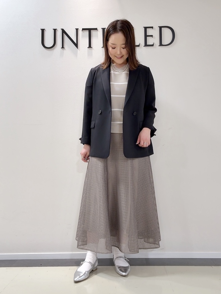 YUIさんの「UNTITLED｜◆【洗える/ストレッチ性】ダブルブレストジャケット」を使ったコーディネート
