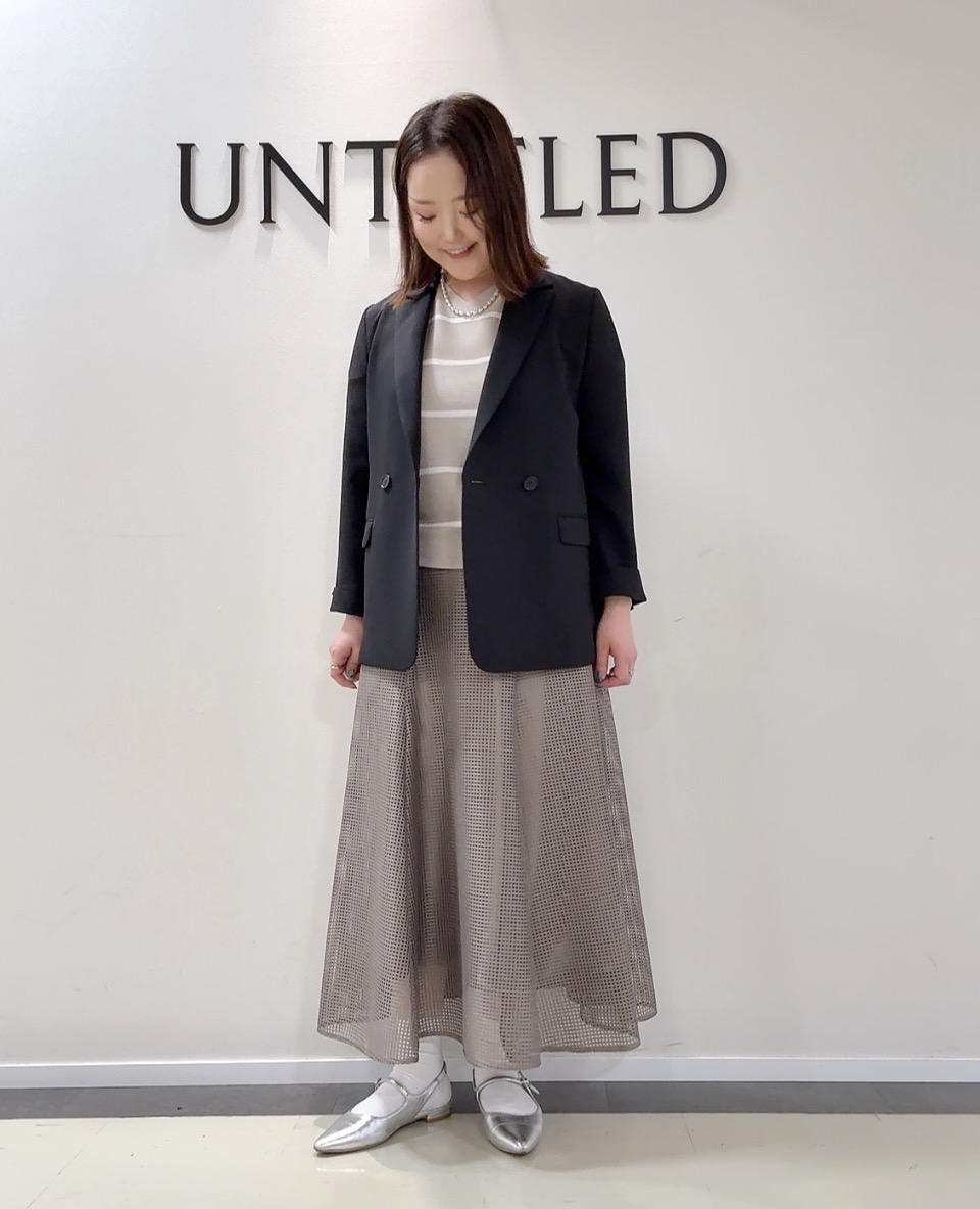 YUIさんの「UNTITLED｜◆【洗える/ストレッチ性】ダブルブレストジャケット」を使ったコーディネート