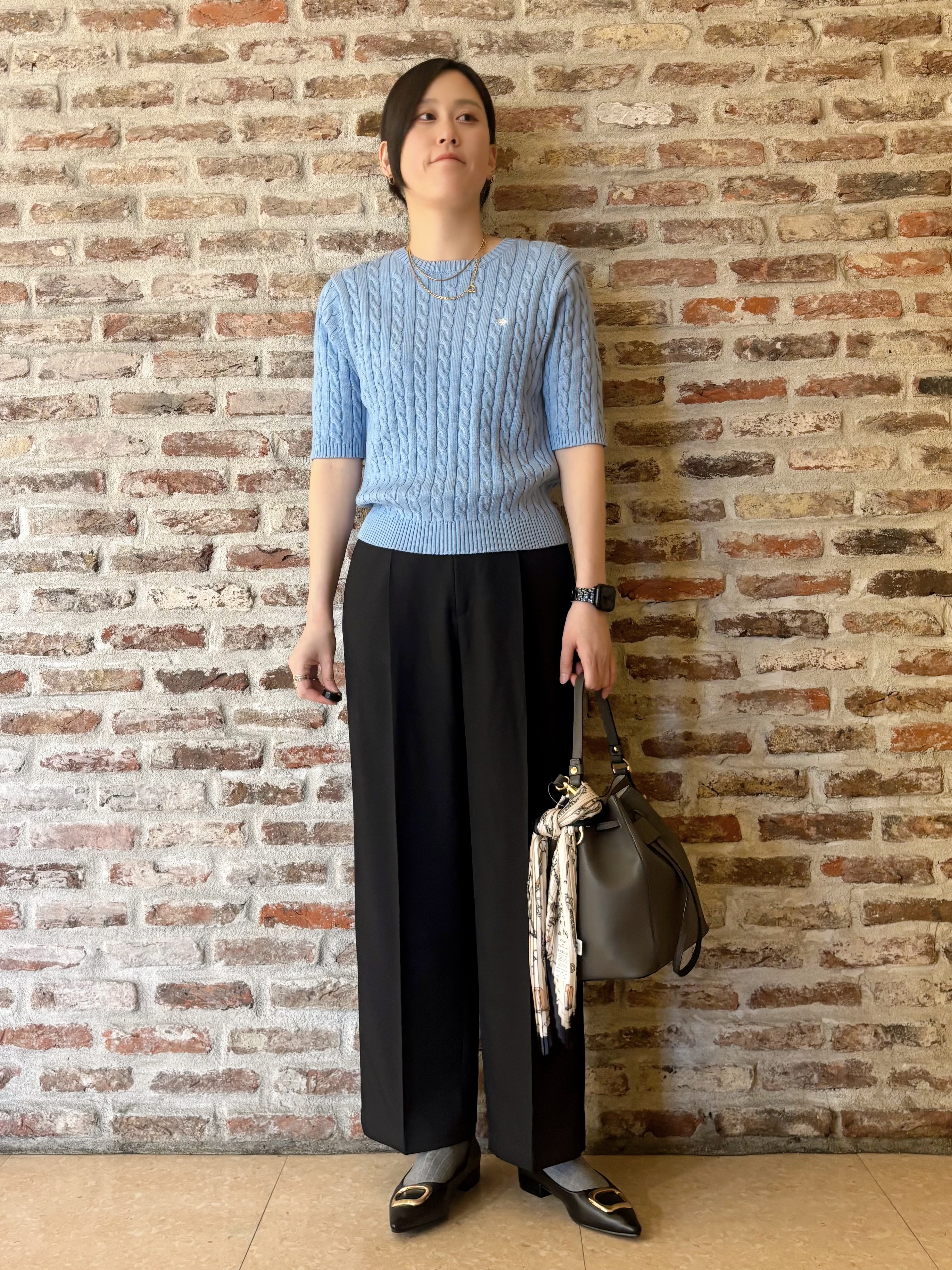 しばさんの「THE SHOP TK｜大人かっこいい 軽やかデニム＆チノブルゾン」を使ったコーディネート