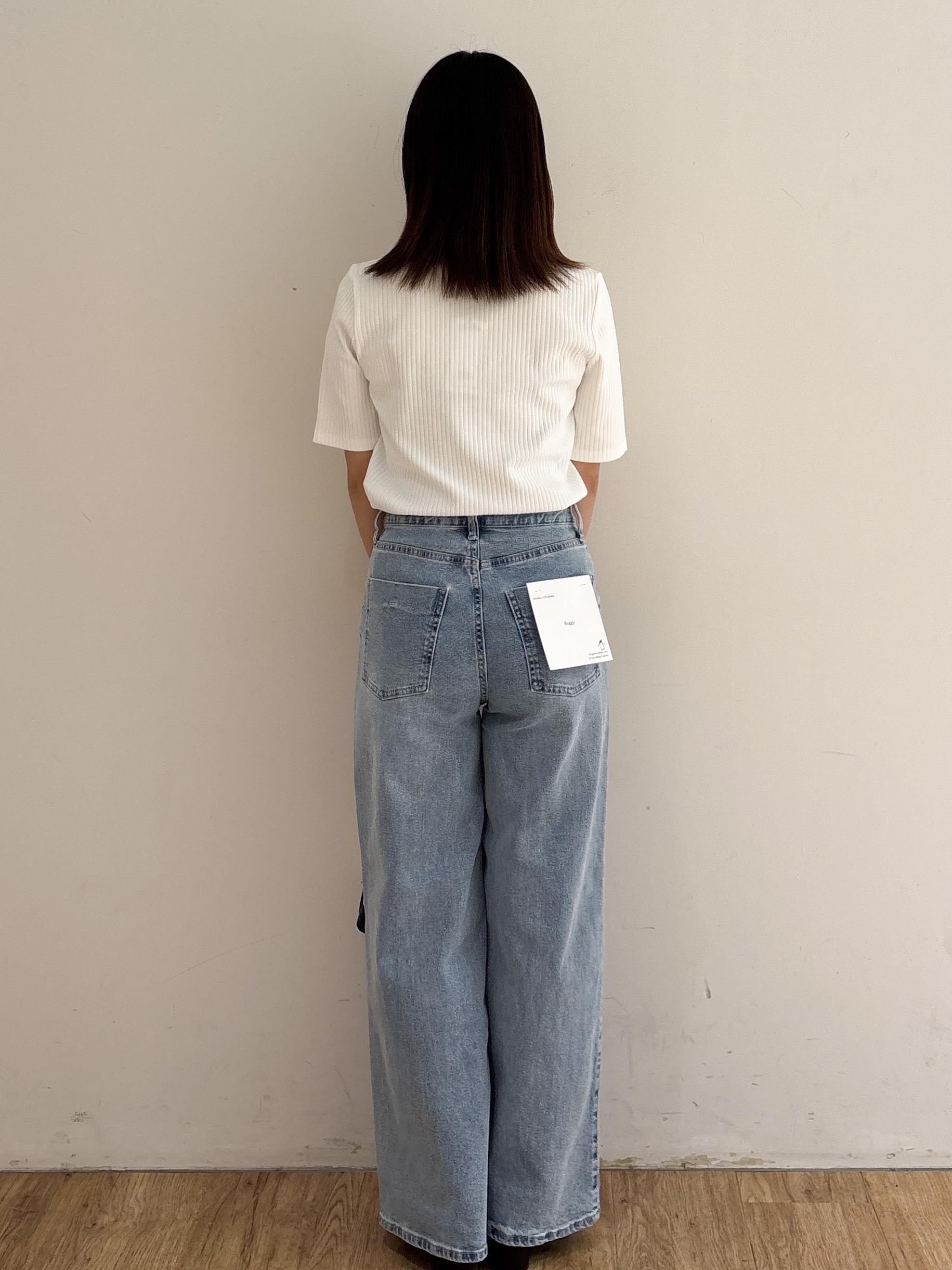 mireiさんの「OPAQUE.CLIP｜ベーシックリブボートネックカットソー【洗濯機OK】」を使ったコーディネート