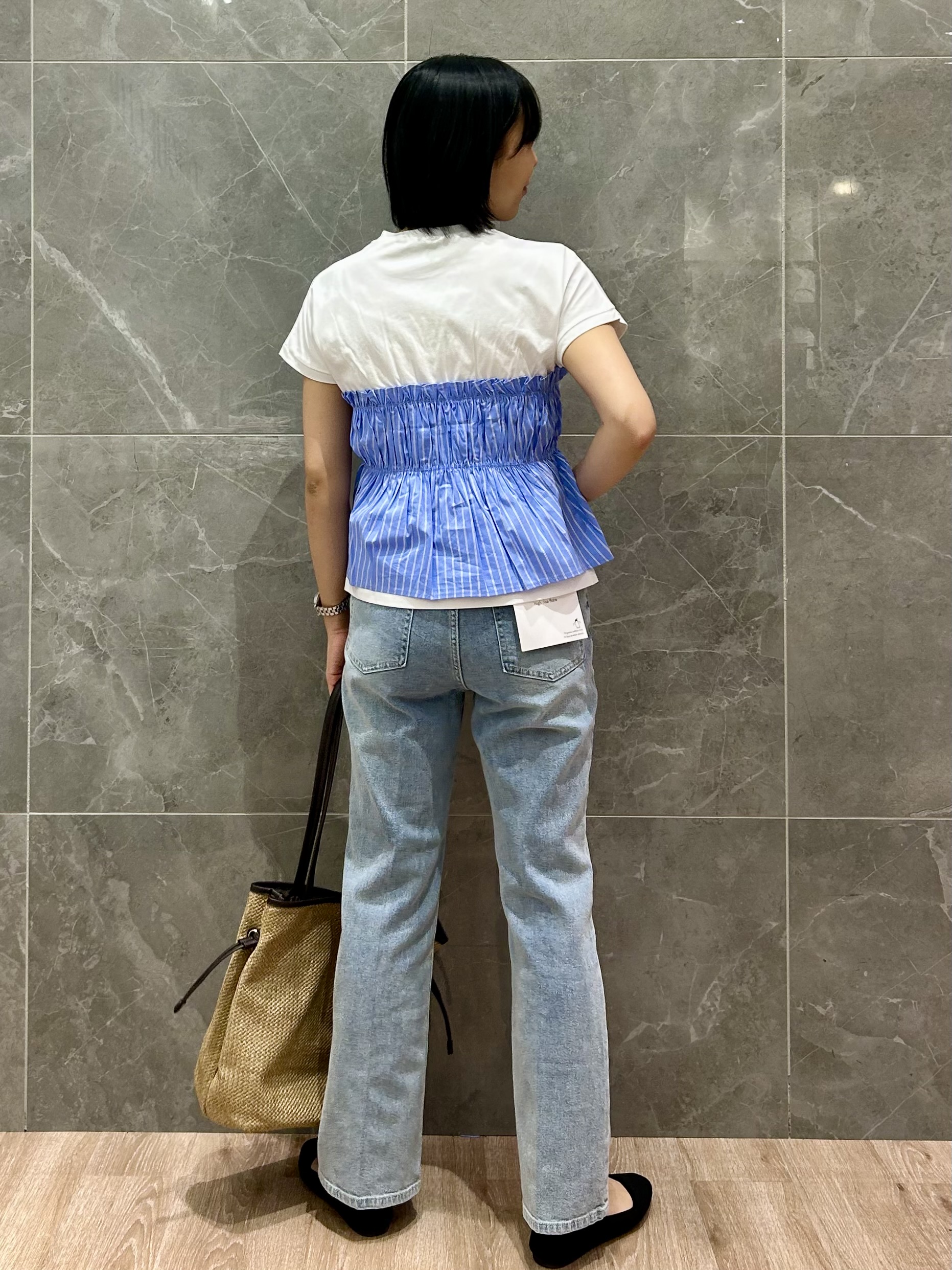 みくさんの「OPAQUE.CLIP｜ビスチェドッキングTシャツ【洗濯機OK】」を使ったコーディネート