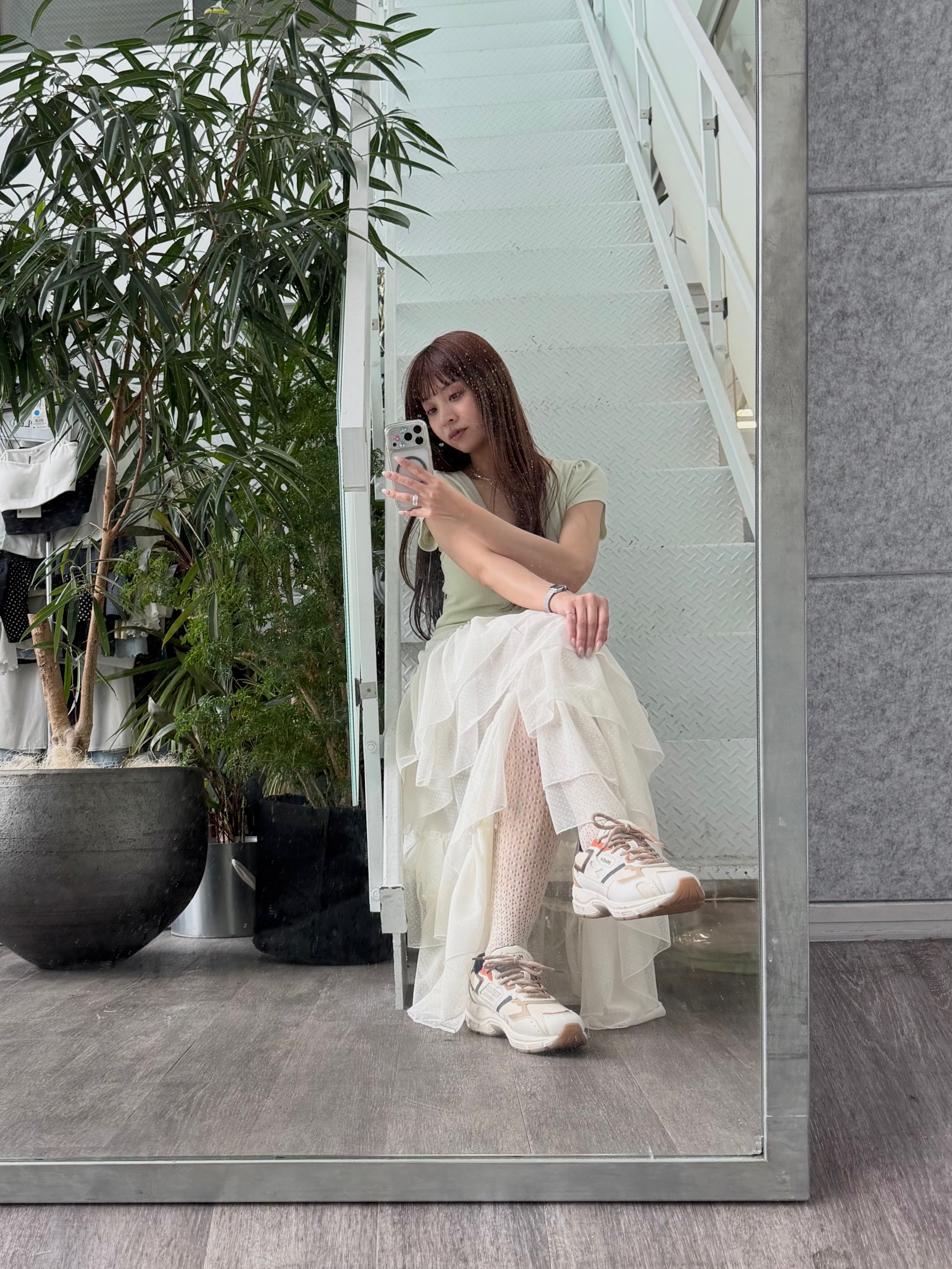 kanamiさんの「CODE A｜M dramatic dot tulle skirt」を使ったコーディネート