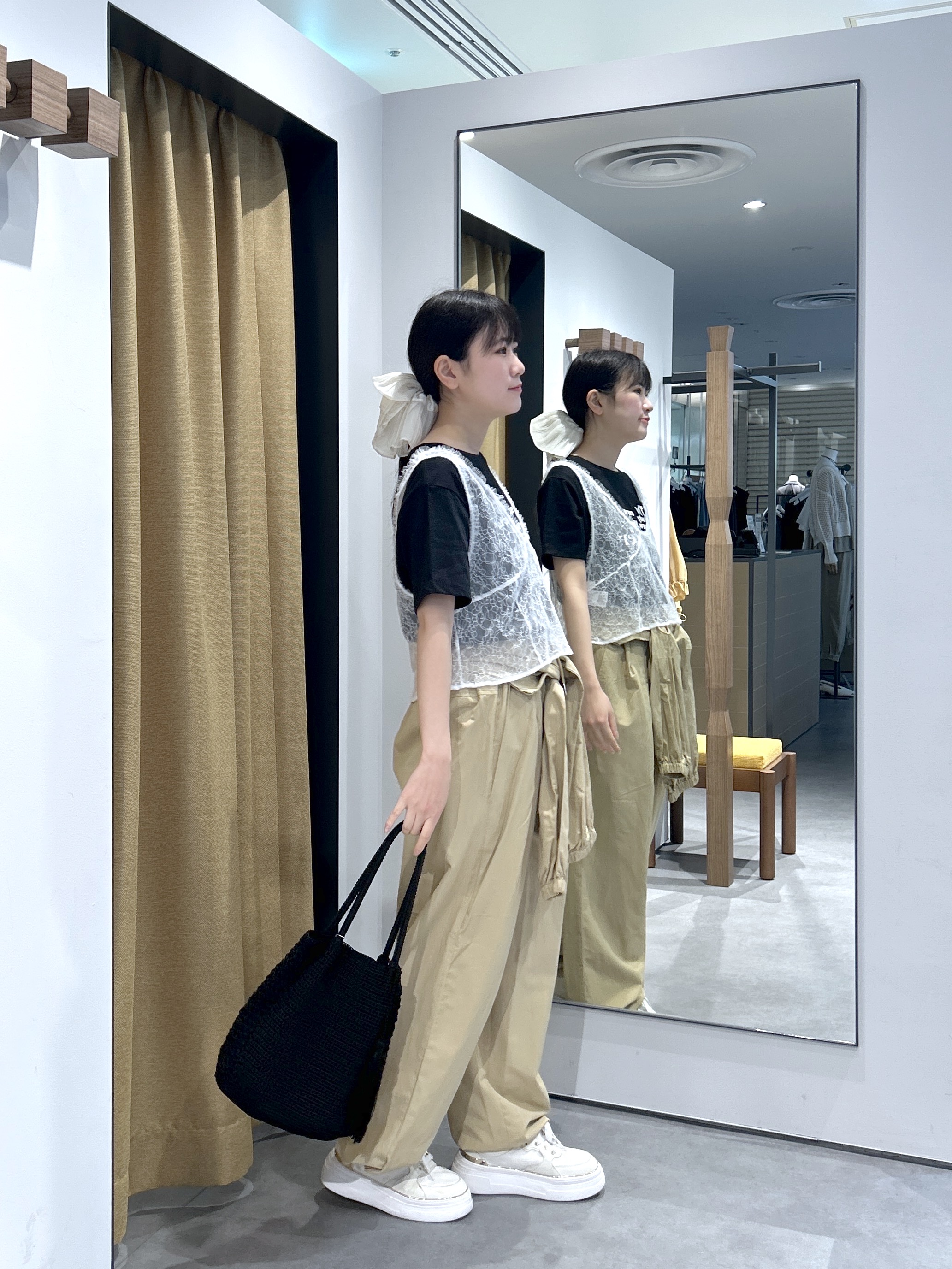 Renoさんの「INDIVI｜ボックスシルエットTシャツ【接触冷感】」を使ったコーディネート