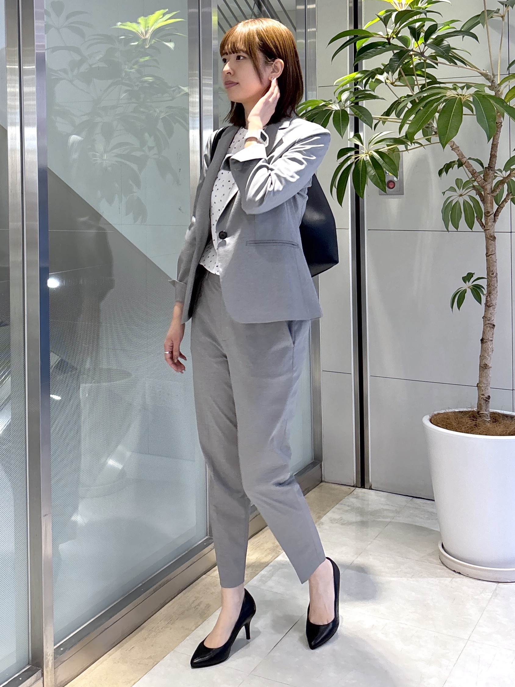 yukaさんの「UNTITLED｜【UV/接触冷感/スーツ】ジャージテーラードジャケット」を使ったコーディネート