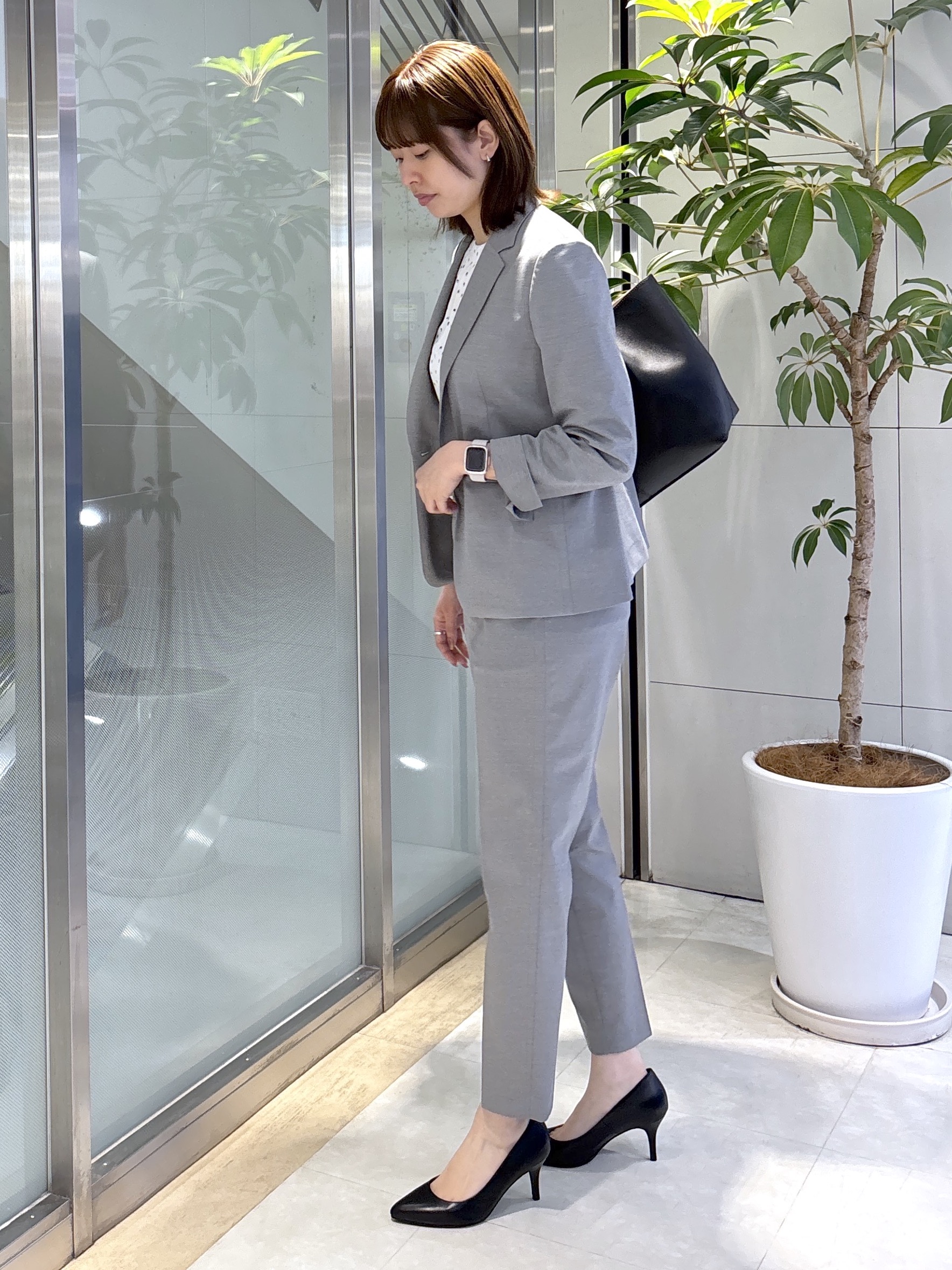 yukaさんの「UNTITLED｜【UV/接触冷感/スーツ】ジャージテーラードジャケット」を使ったコーディネート