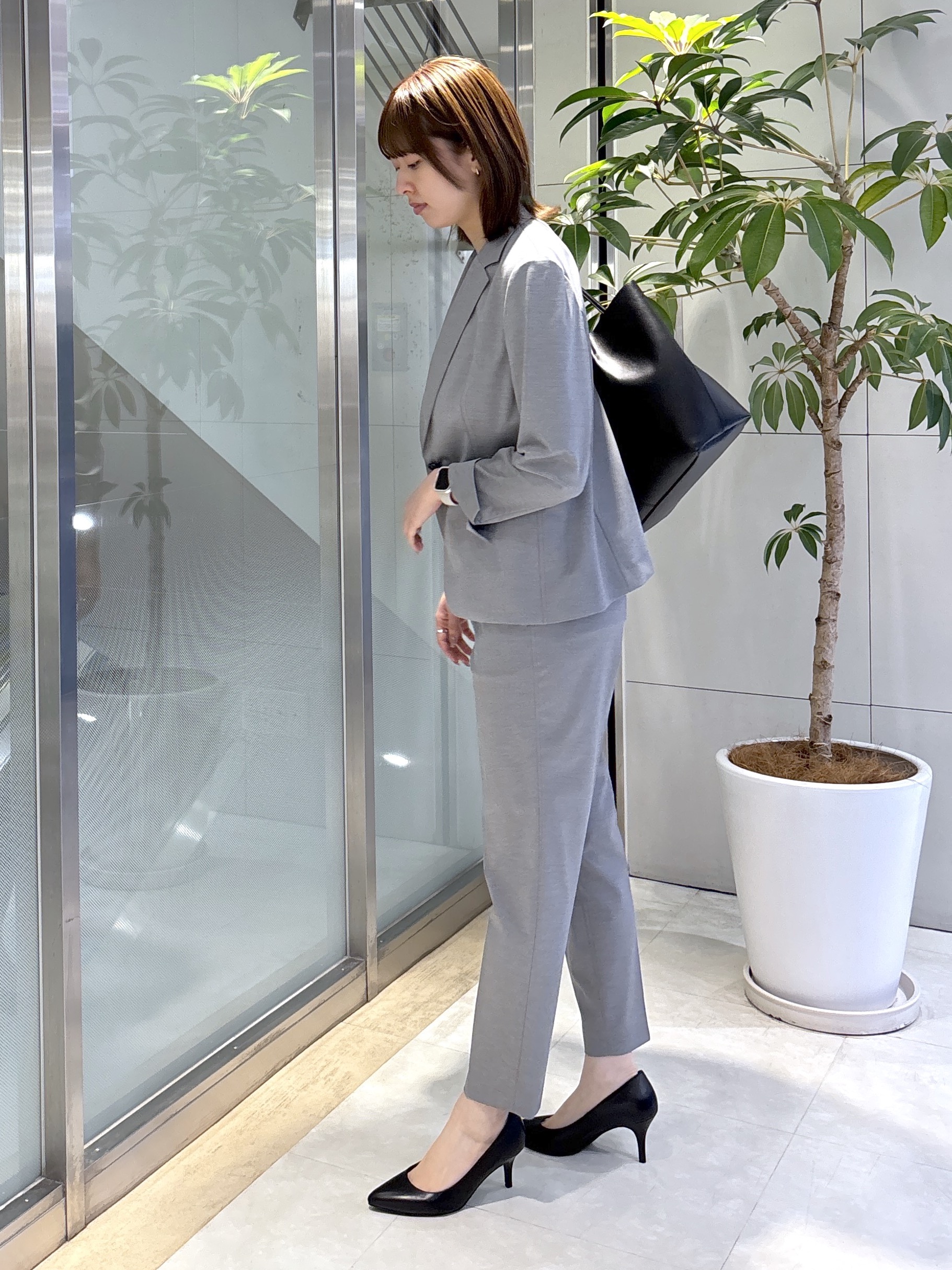 yukaさんの「UNTITLED｜【UV/接触冷感/スーツ】ジャージテーラードジャケット」を使ったコーディネート