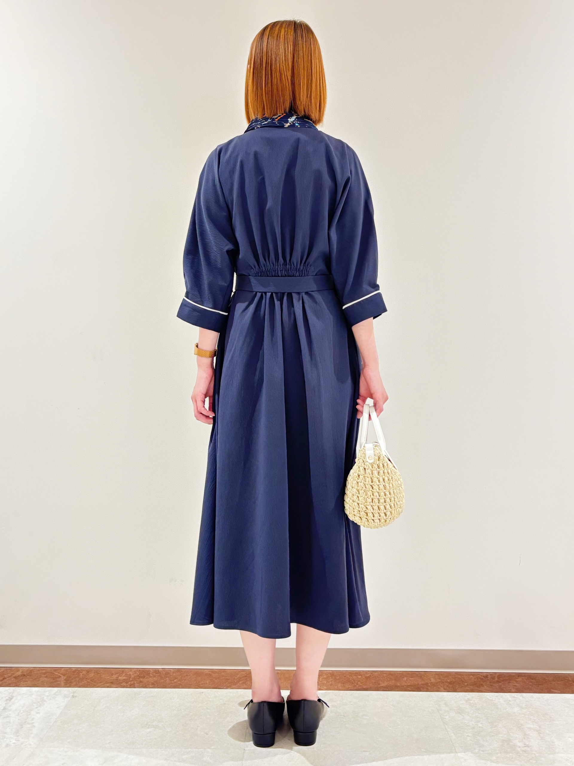 miさんの「grove｜【美シルエット】ウエストタック配色ワンピース」を使ったコーディネート