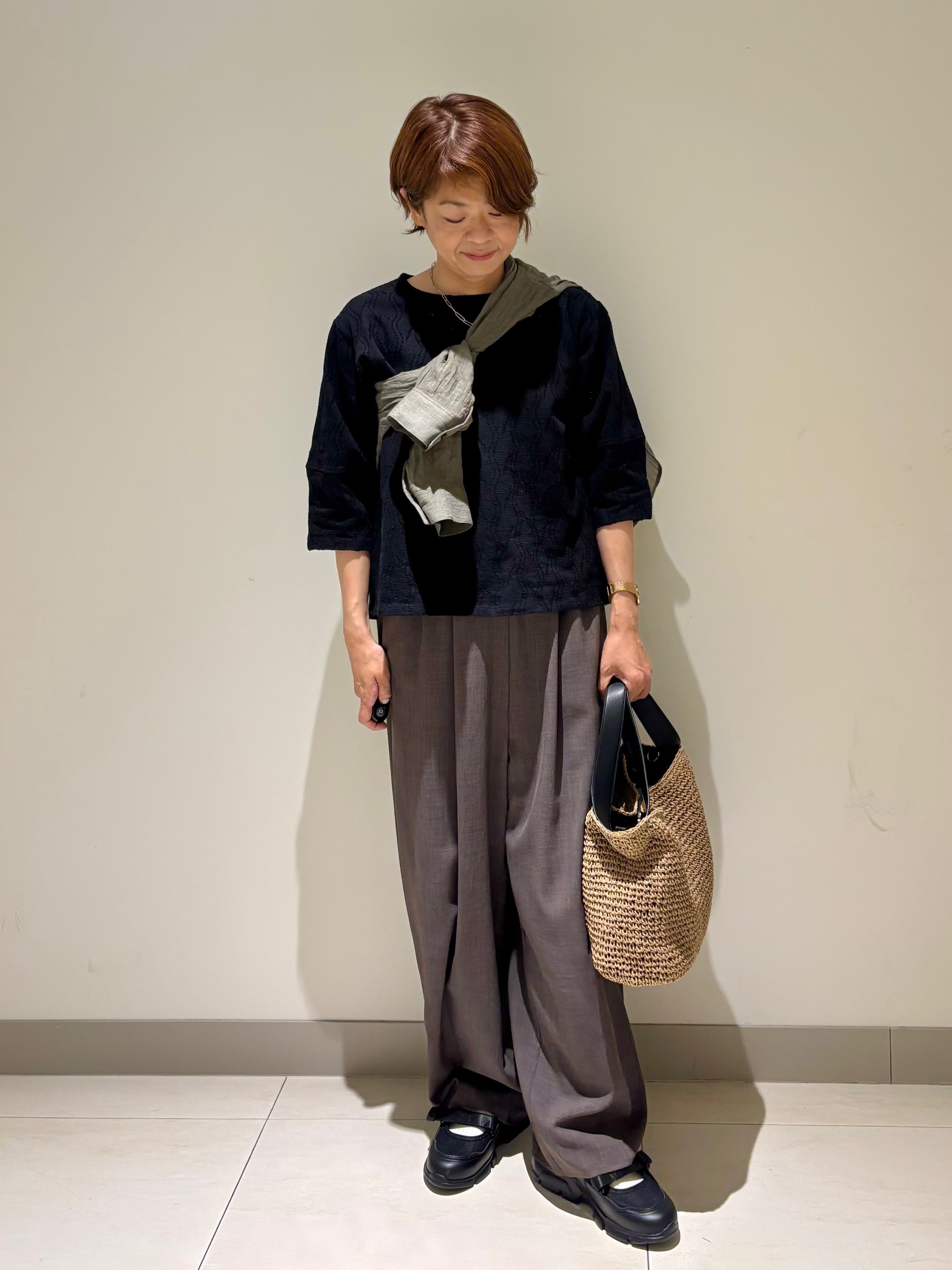 Haruさんの「Dessin｜【洗える】七分袖レースカットソー」を使ったコーディネート